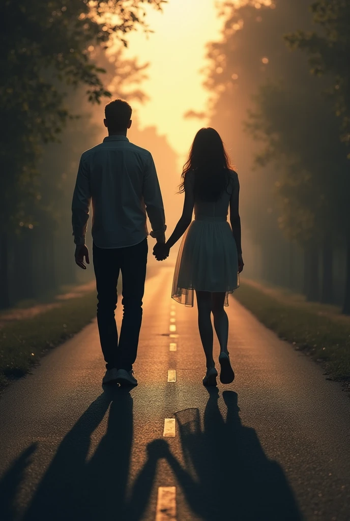Men and women holding hands, Romanticism, blending