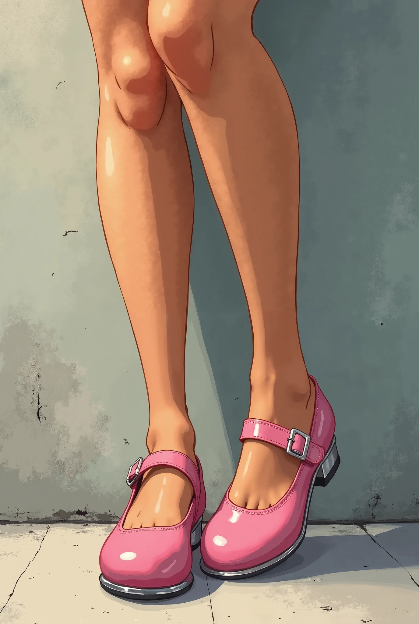 16 years , European, rubio, medium breasts ,large eyes, closeup of breasts, tiny ruffled skirt, long legs, platform high heel sandals, full body photo, wet floor with reflection, ray tracing, HdR