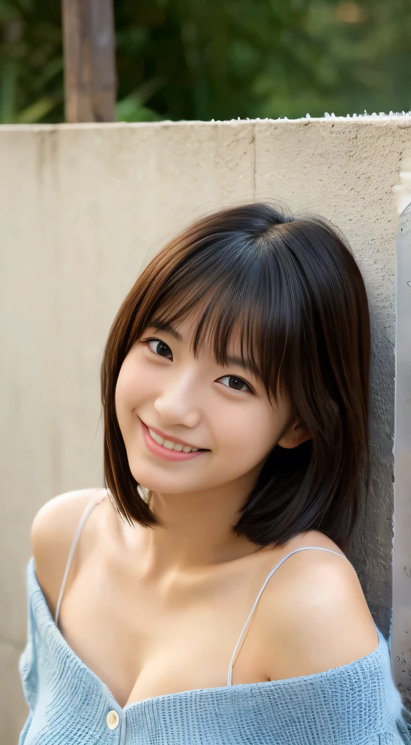 masterpiece,best quality,(Japanese ),((Beautiful girl)),cleavage,indoor,(perfect body beauty:1.2),(shy smile),beautiful teeth,