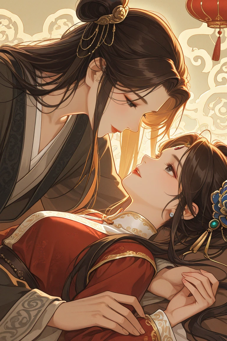 masterpiece, best quality, unity 8k wallpaper, illustration, very detailed, ((sexual harassment, rape,pain,1 woman from the Joseon Dynasty, 1 man from the Joseon Dynasty, first sound)), whole body, sweat, Warmth, solid, big bust ((In the Joseon Dynasty))(((kiss)))
