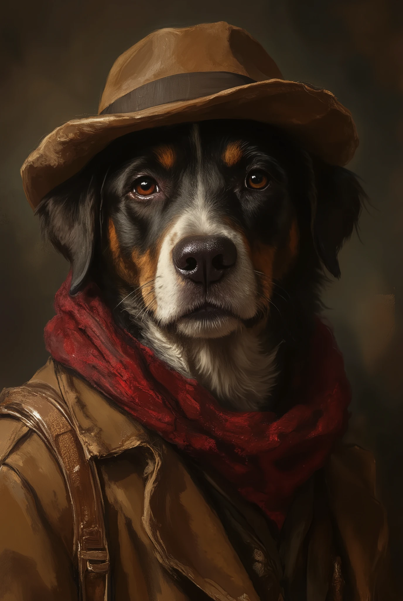 Anthropomorphic dog dressed as Sherlock Holmes, portrait, ultra detailed, absolutely resolution, masterpiece