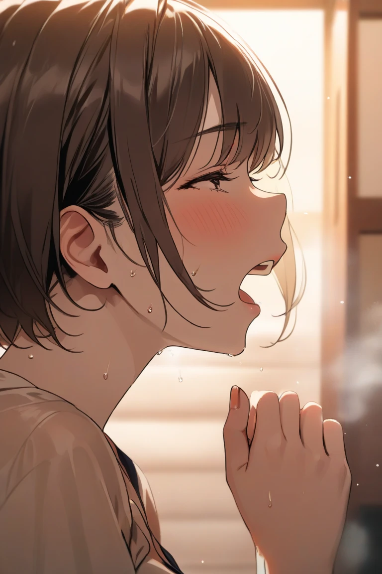 score_9, score_8_up, score_7_up, source_anime, best quality, masterpiece,official art, absurdres, highres, waifu2x,break,1girl, dark-skinned female, tomboy, short hair, low ponytail, flat chest, (nipple:0.6), sweat, yawn, saliva, blush, erect penis, mouth sex, fellatio, cum, motion lines, facial, hot breath, sound effects, spoken heart, outdoors, break,(clear line illustration:1.2),very high resolution, very aesthetic, super detailed skin, Best sexual lighting powered by famous artist, 8k,ero picture,beauty illustration,photoshop_(medium),,(Detailed Lighting),uncensored,