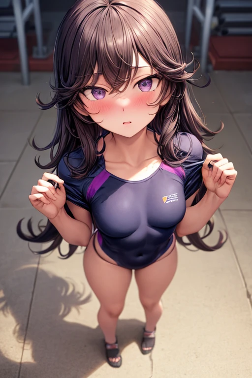 very cute and beautiful girl,(Very detailed美しい顔), (((Close-up shot of face、Open your mouth very wide、Sweating all over、White liquid))),blush,Black Hair,Seraphim,((short hair、Black Hair、Pink hair on the inside、Gal、Small breasts)),((Track & field athletes' uniforms)),((Reaching for the camera、Spread your legs、High angle、Dynamic Angle)), ((Small storage room in gymnasium、Dim lighting、vapor、Sigh、The expression of the limit)), (Highest quality,masterpiece:1.0),Absurd,High resolution,Super detailed,Very detailed,32k,8K resolution, Intricate details,Movie Scenes,Detailed Background,alone,Dynamic Angle,