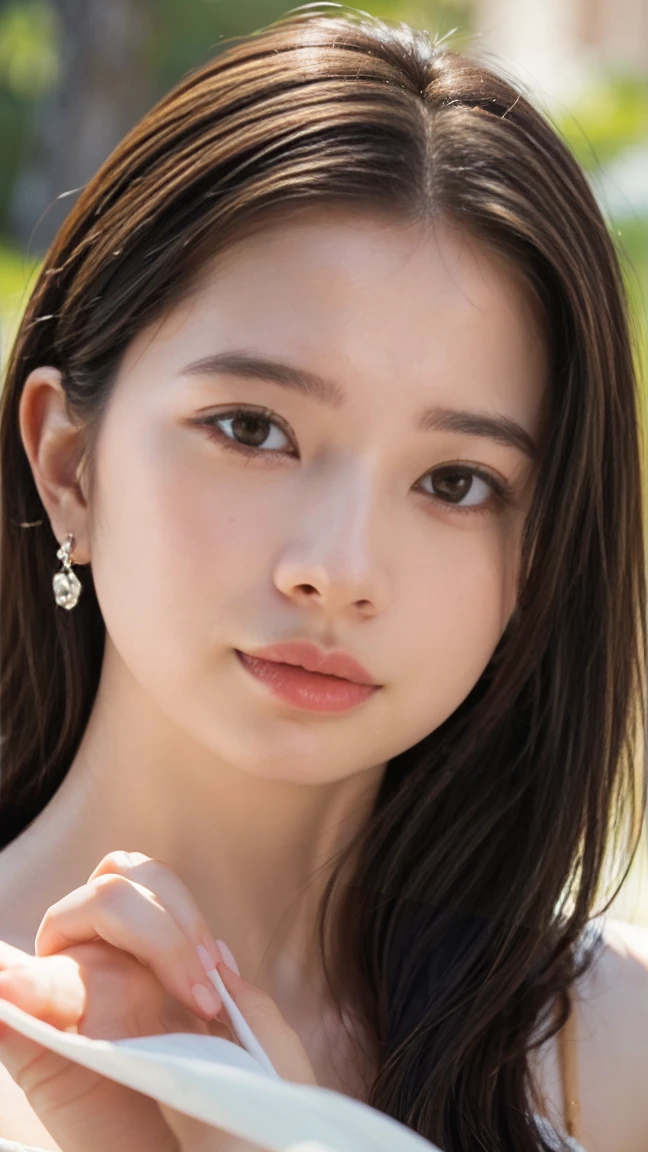 a close up of a woman with long hair and a blue dress, young cute wan asian face, gorgeous chinese models, young lovely Korean faces, cute delicate face, wan adorable korean face, beautiful delicate face, beautiful Korean women, Soft portrait shot 8 K, Extremely beautiful face, Gorgeous young Korean woman, bae suzy, Chinese girl, Beautiful young Korean woman --auto
