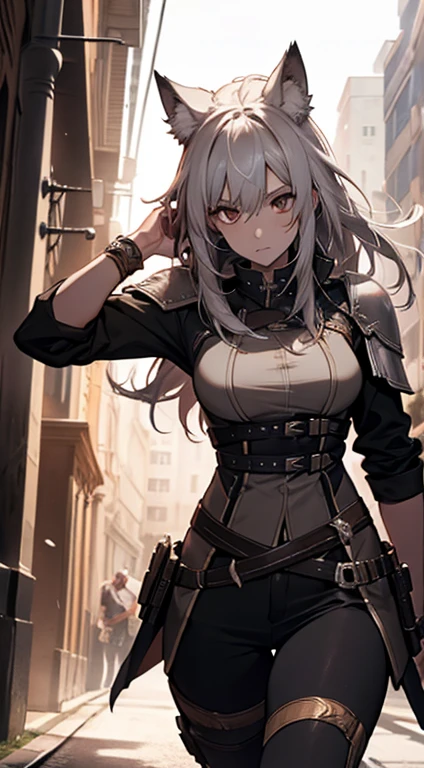best qualityer，tmasterpiece，Ultimate resolution，downy，Extremely colorful，Colorful，The Witch，Long silver-blue hair，hair-bun，a matural female，Witch long-distance running，Magic Hat，Golden Hoop Stick，snow country，Lost snow，Normal posture