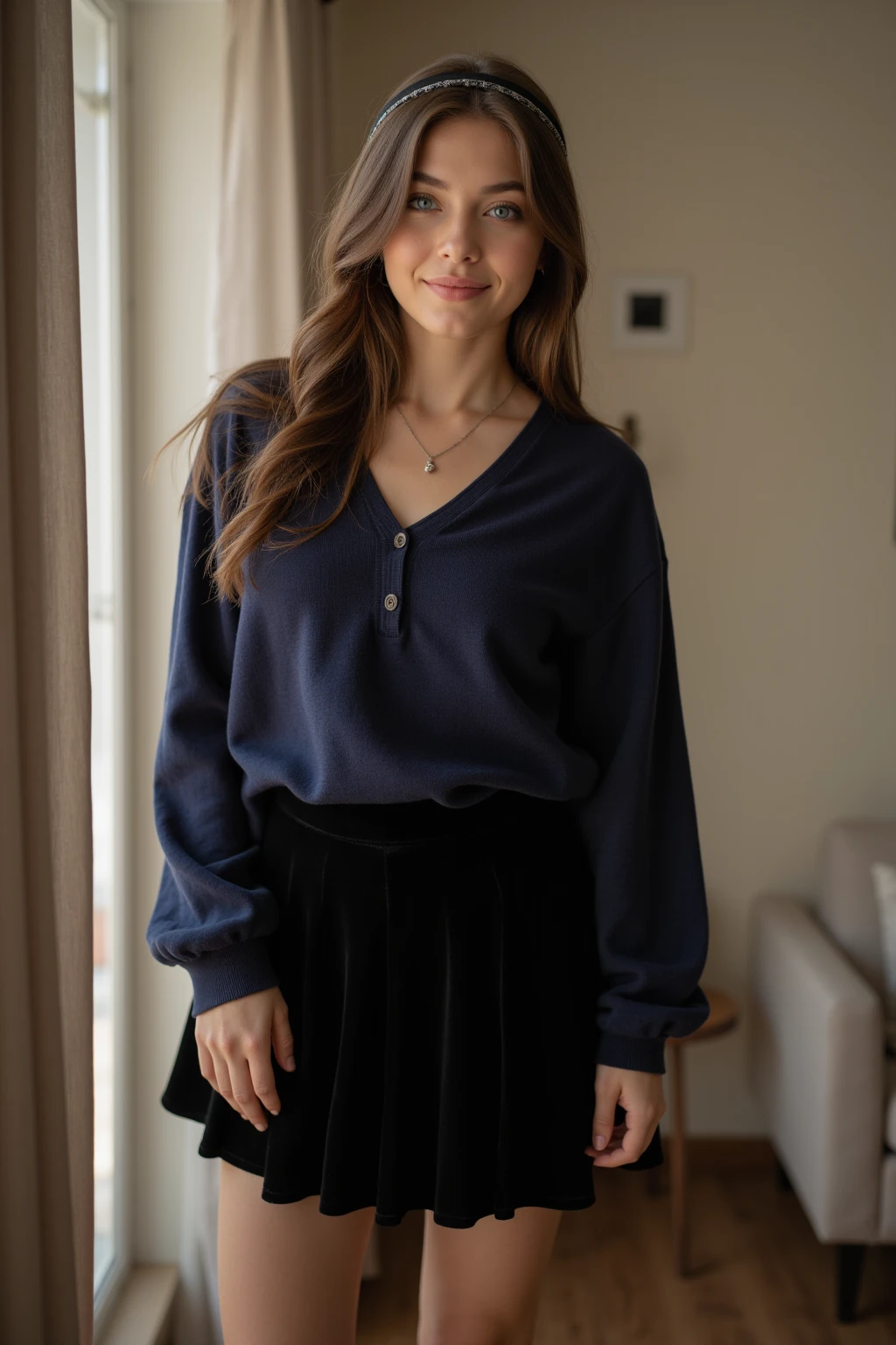1 girl young woman, foto de maguisunshine ((professional business clothing)), Winter fashion, cozy essentials, cold weather style, wrapped in warmth, snowy fashion, cozy fabrics, winter wardrobe, fireplace charm, elegant winter, comfortable and elegant. skinny face blue eyes