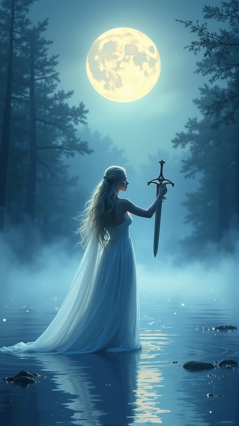 20 year old extreme hot girl ghost. sward in hand sward should be bright and ready to fight. Her boob should be big and partially visible. She should looking front. Image should in 16:9 ratio for YouTube thambnail.