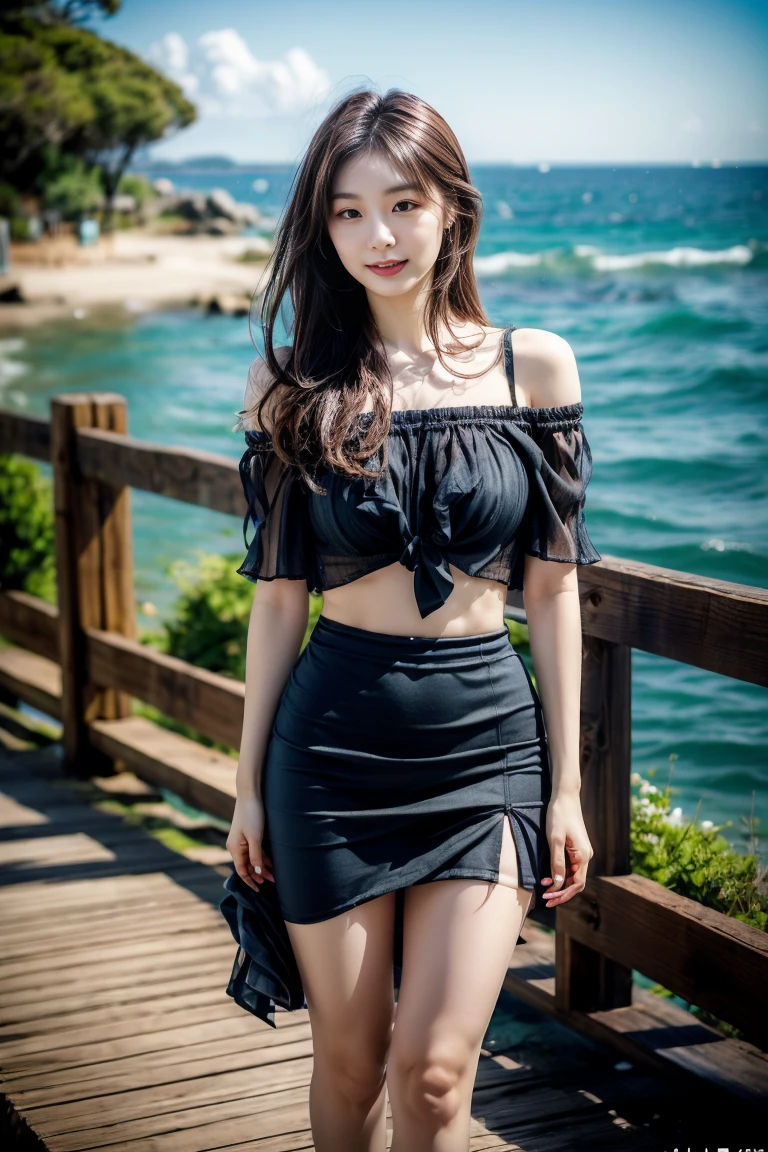 masterpiece,8k,highest quality,Ultra-fine illustration, I can see the whole body,highly detailed face, Fine and shiny skin,big eyes), (long straight black hair, big breasts: 1.2), (shot from below,face down), pretty face, 21 year old Japanese,Camisole Dress,lift up the skirt,purple see-through panties,Big eyes, double eyelid,embarrassed look,in the city