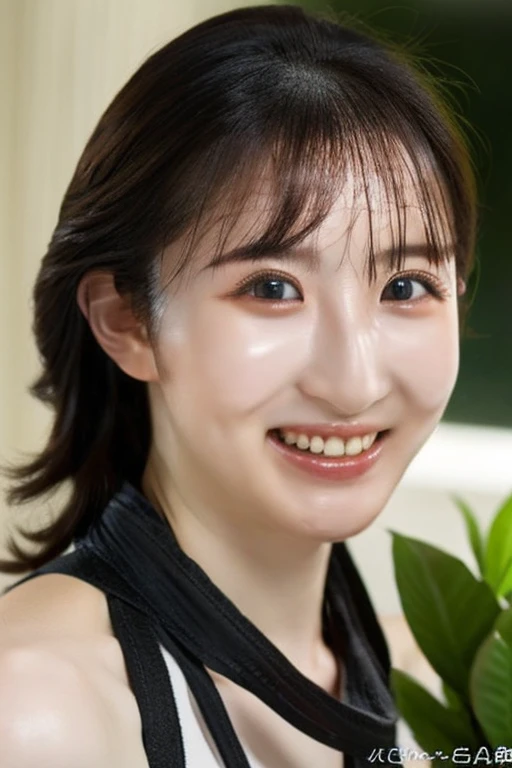 (table top、highest quality、8K、Award-winning work、ultra high resolution)、one beautiful woman、shiny hair、bright and glossy lipstick、(the best smile looking at me:1.1)、(Show your beautiful teeth and smile big:1.1)、(A woman perfectly positioned right in front of you、have equal space above, Under, about.:1.1)、(shiny skin:1.1)、(close up of face:1.5)、(the simplest blurred background:1.1)、accurate anatomy、ultra high definition hair、Ultra high definition beauty face、輝くultra high resolutionの美肌、ultra high resolutionの艶やかな唇、(Face covered with a large amount of semen:1.5)、(Face facing straight ahead:1.1)、(body facing straight ahead:1.1)