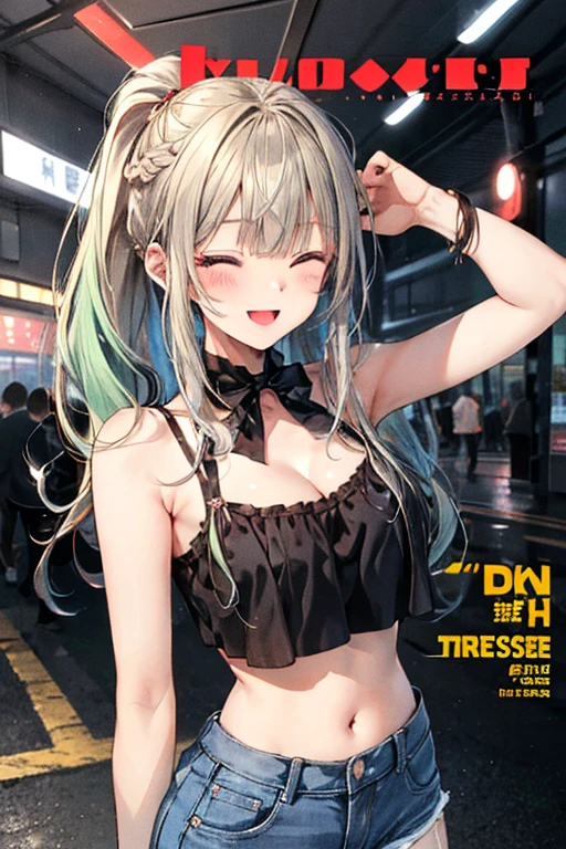 masterpiece, Highest quality, whole body, One girl, bangs, black choker, blush, bracelet, chest, choker, clothes The surrounding area waist, clavicle, Cowboy Shot, ear Earrings, Eyebrows visible through hair, Gradient Hair, Grin, fix, jewelry, Kogal, Long Hair, View Viewer, Earrings, Red eyes, ring, , smile, alone, street, null, cherry blossoms, petal,figure, (magazine:1.3), (cover-style:1.3), fashionable, woman, Vibrant, Pause, front, colorful, dynamic, background, element, have confidence, Performance, Holding, statement, accessories, Majestic, Coiled, The surrounding area, touch, scene, article, cover, bold, to attract attention, title, stylish, font, Catchy, Heading, big, impressive, Modern, trend, concentrated, fashion,((masterpiece)), Highest quality, Absurd, Super detailed, Holographic, Cowboy Shot, ダイナミックなPause, Golden Ratio, Very cute girl, Mature Girls, Very beautiful, Super beautiful asian girl with super beautiful purple eyes, Very beautiful hair, Shiny skin, High Ponytail, nice and sexy body, Slim and delicate body, Perfect body, Cute Panties, Fox Headset, Get your picture taken in a cute alien spaceship,naked,Big Breasts,Sexy

