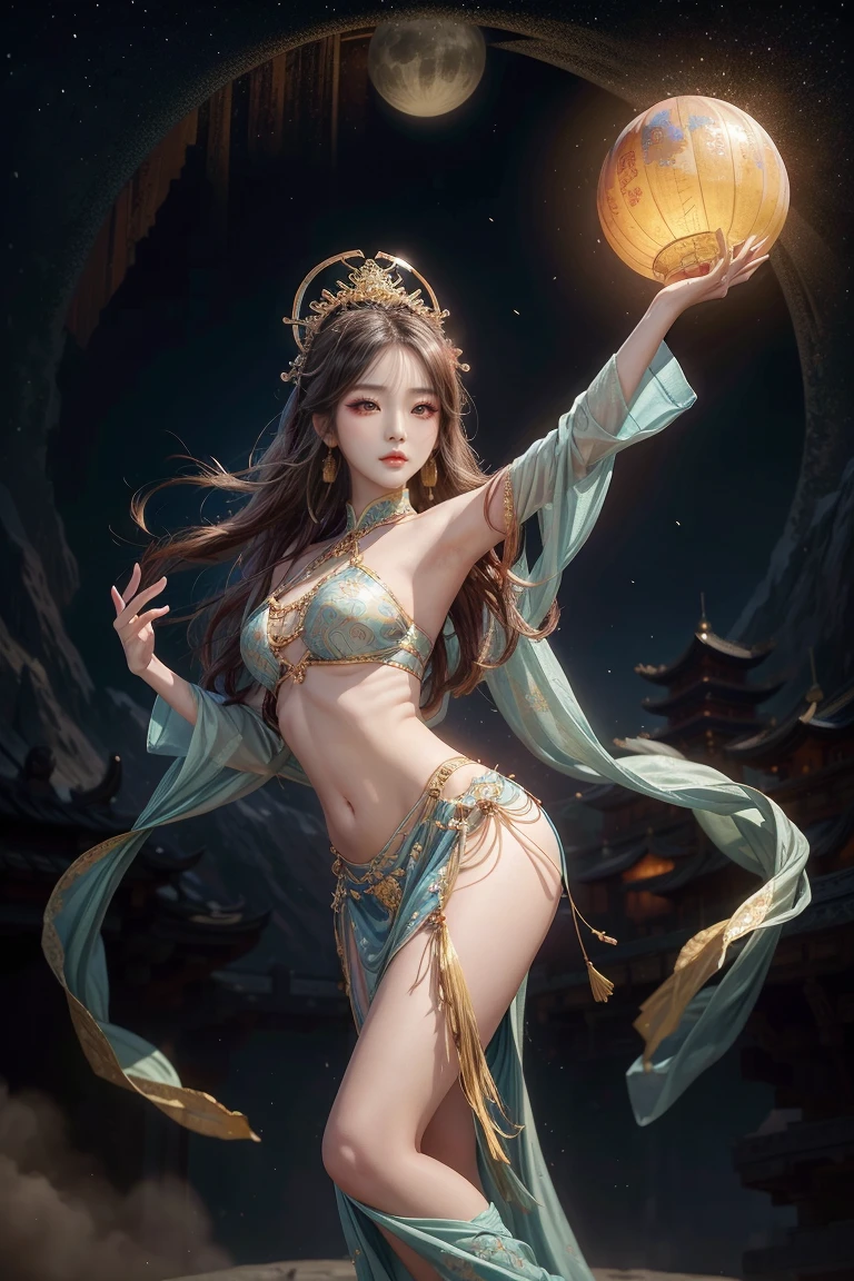 (masterpiece, best quality, beautiful modelshoot:1.4) of a stunning 25yo chinese 1girl, (full body view:1.6), (seductive pose:1.2), breasts:1.2, (armpits focus:1.5), solo:1.5, navel, long black hair, sidebangs, bare shoulders, (perfect face, perfect eyes, insanely beautiful face, perfect hands, beautiful fingers:1.3), (happy smile:1.2), hanfu, (looking at viewer:1.6), (simple background:1.3), colorful, highly detailed, ultra realistic, deep field of depth, (sharp focus:1.6), insanely intricate, 8k
