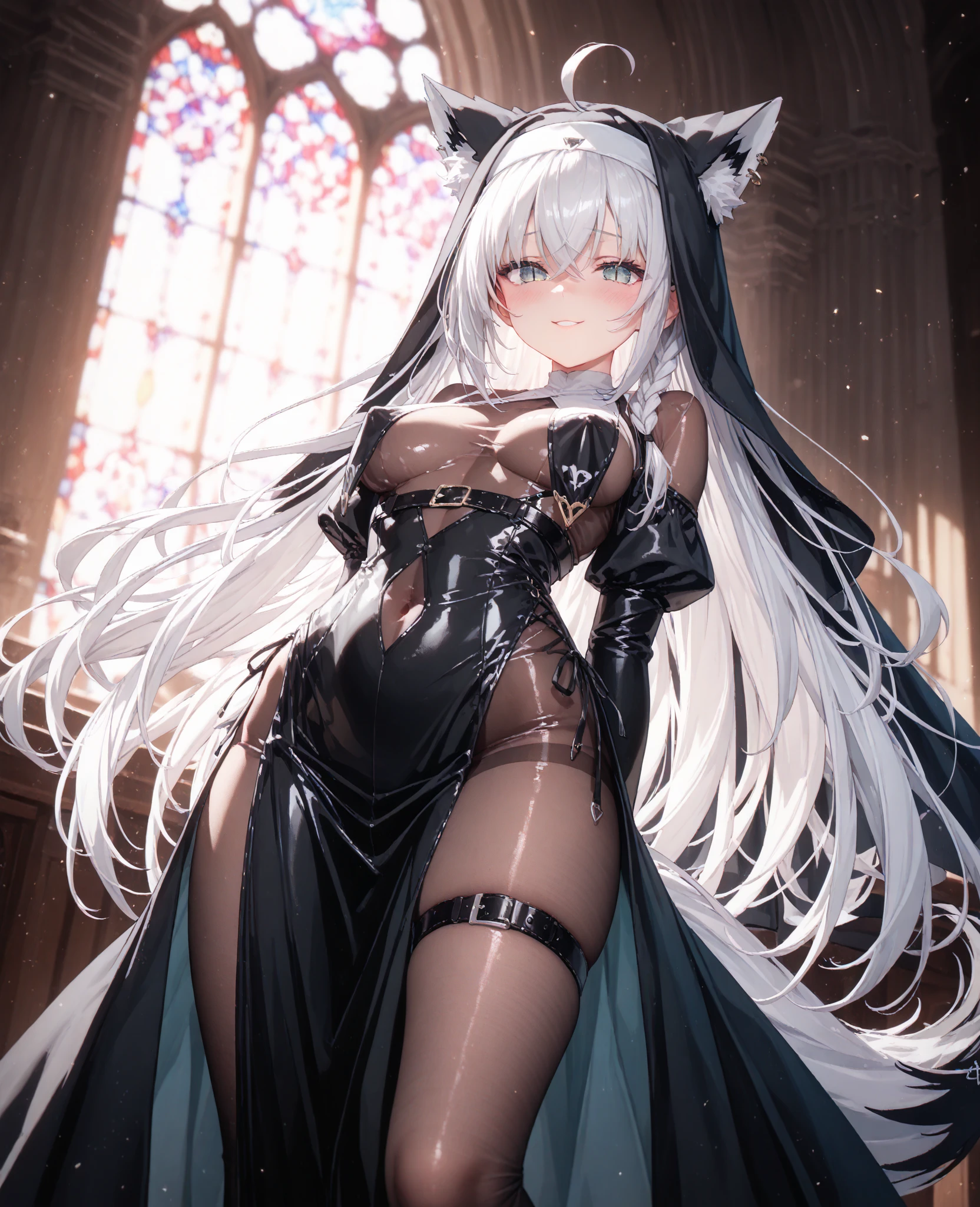 She-wolf with big eyes, sharp claws. Defend wolf cubs