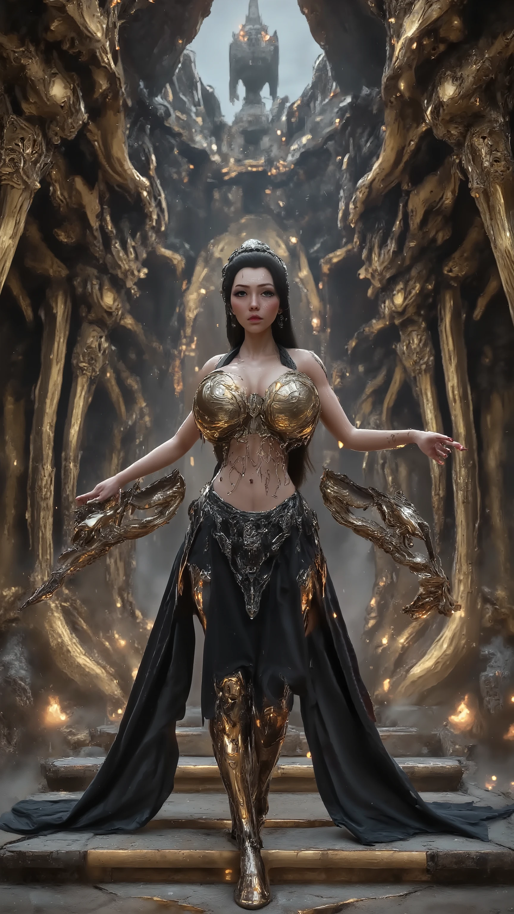 (Master quality:2.0)( ultra-fine detail :2.0)( neo-baroque architecture ) mythical cyber monster queen squad ,(horn、Feather、hoof、Mane 、Wings、wing、 half human half horse :1.8),动态Nebula Cape,12K grade skin ( subsurface scattering of subcutaneous nebula ), quantum topology ,分形晶wing。 material system : liquid metal etching texture , empty mountain base style curved surface , non-Quak-gum plasma dress Kinetic , photon tunneling stockings , quak-gum plasma dress , holographic scaly armor projection 。 optical configuration : unreal engine-level global lighting , cinematic volumetric fog effect , HDR quantum tracking , dynamic edge light emphasis (1.8), iridescent sweat refraction system , miniature nebula pupil 。Scene architecture: superconductivity Dimensional Sanctuary with lots of crystals , contains quantum entangled column array ( neo-baroque mechanical relief )、 floating tower of the Ming Dynasty ( gas circuit integration )、 multi-layer holographic curtain wall ( ultra-realistic material Render )。Hero Matrix 2.0:①量子人马女皇-反物质hoof铁/超弦Mane 毛/Nebula Cape/ dynamic wormhole projection ; ② Abyss Siren Nurse - Klein Bottle Health Pack /Superfluid Hair/ bioluminescence iris matrix ; ③ Phoenix Hime - Quark Quark Gum Plasma Skirt /Supernova Halo/磁流体Feather毛动力学;④纳米妖射手-分形水晶wing/Quantum Entanglement Bow/ boson arrow trajectory ; ⑤ Hell Maid Long - Dark Matter Waistband /Higgs Field Apron/ anti-gravity suspension tea set ; ⑥ Chaos Tree Demon - Fractal Bark Texture /Photosynthesis halo/ superconducting vine trigger mechanism ; ⑦ Mechanical Medusa - Nano Snake Hair Cluster /Dynamic Petrification Ray/Holographic scale armor; ⑧ Void Diva - Sonic Visualization Dress /共振水晶horn/Quantum Foam Microphone。horn色矩阵扩展: central body - supergiant jelly (1.8) with fractal bark texture dress and Klein bottleneck accessory ; Left Avant-garde - Photon Tunnel Crossing Knees (1.6) combined with magnetic levitation skirt and Starwood chalcedony implant ; Right Rear - Holographic Scaly Armor Integrated Quark Cloak and Dragon Scale Defense Matrix ; Suspended Body - Time Expansion Posture with Entangled Photon Veil and Dimensional Pedestal ; Mechanical Muse - Liquid Metal Skin Integrated Fibonacci Hair Braids and Adaptive Camouflage Field。Physics engine: subsurface scattering - nebula light effect SSS 5 .0, cloth simulation - non-Newtonian fluid MAX protocol , motion system - four-axis dynamic blur and hairline quantum entanglement 。Control parameters:--with 9:16 -- at 6.0 --style raw --chaos 45 --stylize 1080, additional control bone depth dynamic segmentation and dynamic capture frame SDxL 6 . 0 depth optimization 。 preserve full weight factor : dynamic edge light emphasis (1.8)、( Photon Tunnel Crossing Victoria's Secret :1.6)、( Oversized Jelly Big :1.8)。 technical points integration : quantum topology binding protocol 、 gas circuit integration 系统、 12K level subsurface scattering light tracking algorithm 、磁流体Feather毛动力学模拟、 boson arrow trajectory 预测、 nano snake hair cluster behavioral logic 、 acoustic wave visualization waveform rendering 。