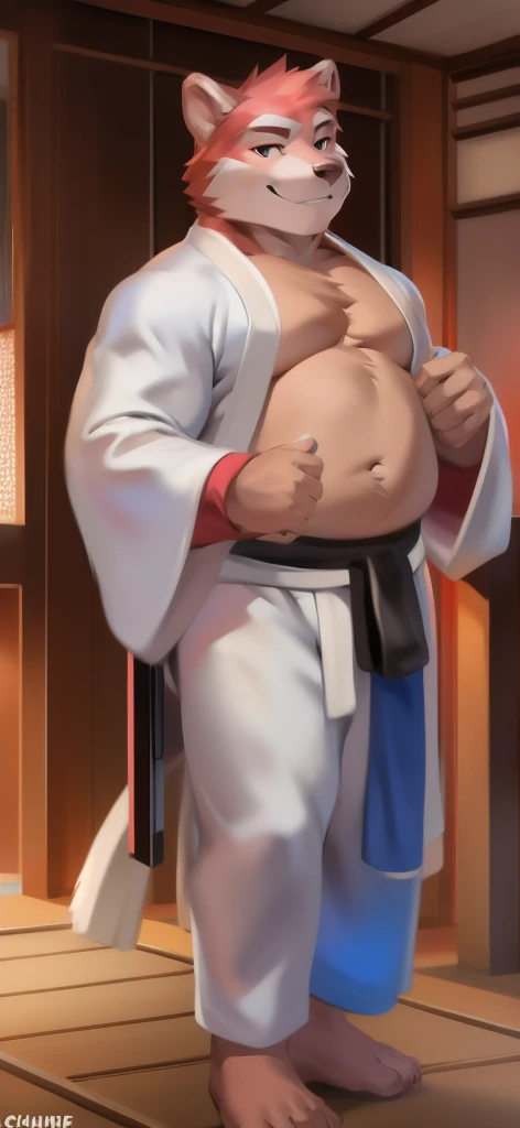 High Definition 3D Ultra HD 8K,NSFW,(masterpiece、top-quality、a closed mouth:1.2),Solo, Male Focus, Ryu \(nffsw\), Middle Age, Great latissimus dorsi、Serious, determined face, White skin, A sexy、Japanese houses、lusty、Black hair, Detailed face, red blush、tall, muscular, broad shoulder, big physique, wounds, New White Dougi Shirt, Red headband, Fingerless gloves, blue aura、street fighter,Mature, Complex and elegant、A sexy、Dynamic angles,Correct anatomy,(White Karate Uniform, Torn clothing、Tattered bare shoulders:1.4),Black belt, perspiring、steams、glistning skin、sodden、Strong muscles、Big gluteus muscles、(Focus on the buttocks、lying back on、Raise both legs、Opening legs、Bare crotch、pene、sex,anus、a large amount of semen、Ejaculation in the anus :1.5)