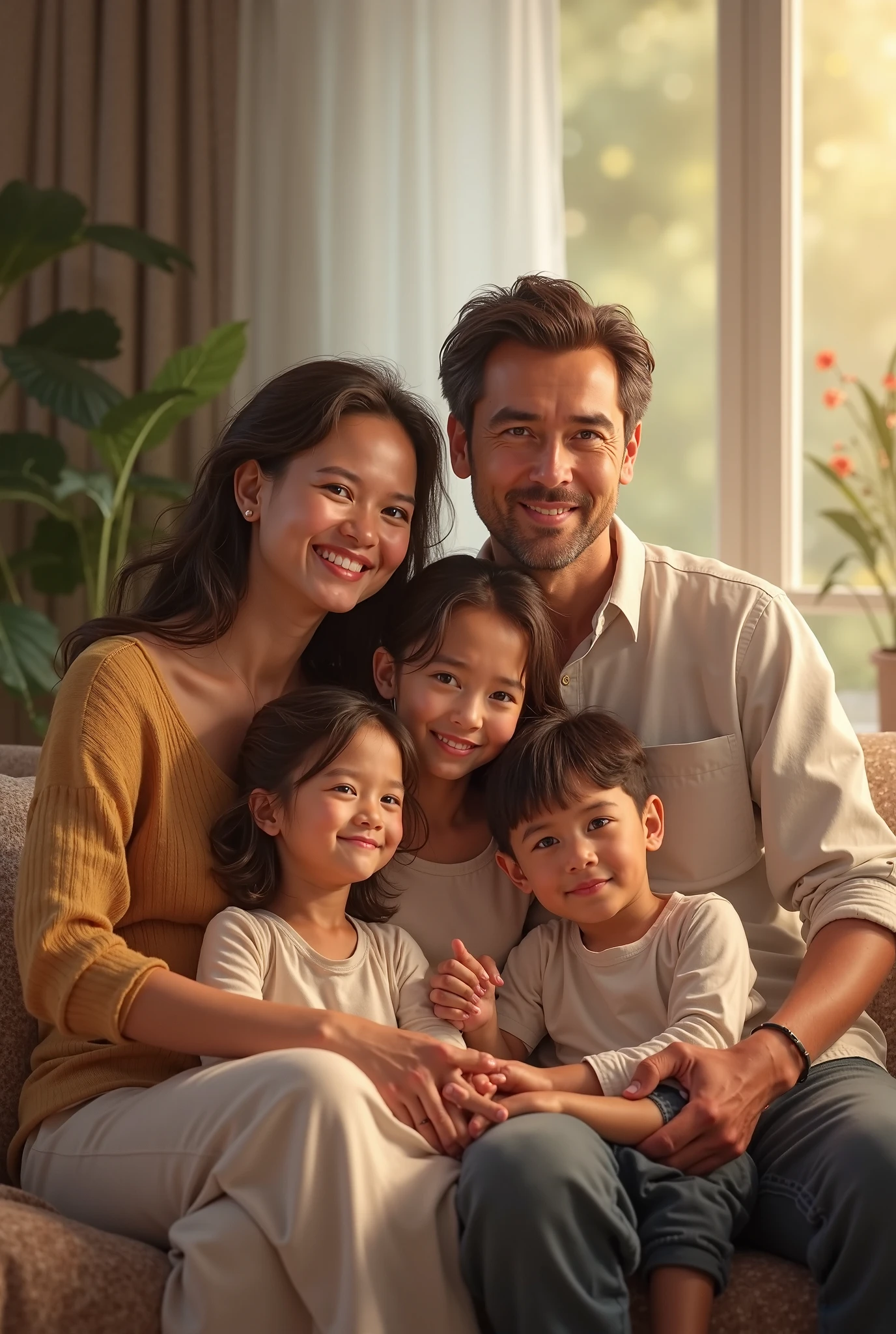 One Cemara family, mother and father and one older sister aged 18 years with four younger brothers