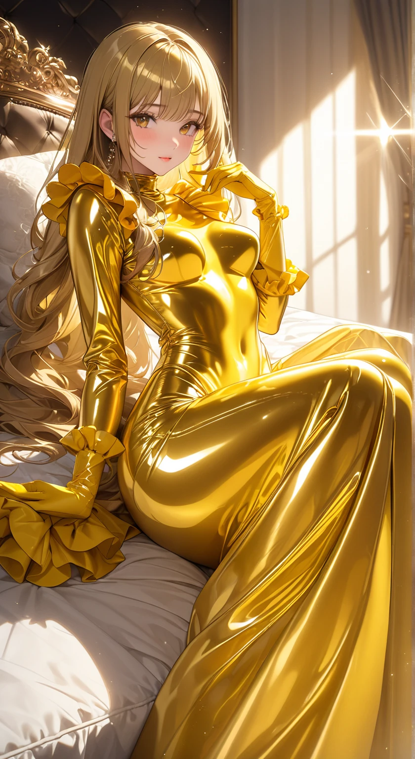 A captivating and enchanting photo illustration of a mesmerizing lemon demoness, resembling a seductive succubus. Clad in a striking lemon-colored dress, she exudes a dominating presence. The demoness, with her light skin tone, long wavy blond hair, is seductively posed amidst the cozy ambiance of a European cafeteria during a sunny day. The warm sunlight casts a golden hue, enhancing the vibrant lemon shades of her attire. The atmosphere is filled with an air of mystery and seduction, drawing viewers into the captivating scene., photo, cinematic