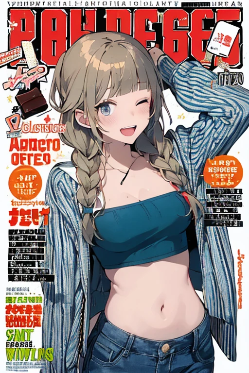 a receptionist woman, angle from below, drooping eyes, realistic skin, rugged sneakers, tiny earrings, ((pencil-skirt, open legs, she enjoys being left alone with her whole body tied up in layers with ropes, ecstasy, panties and pubic hair)), open mouth, blush, swollen nipples, plants, (((comic magazine's cover, large title, many heading))), pleated skirt, 