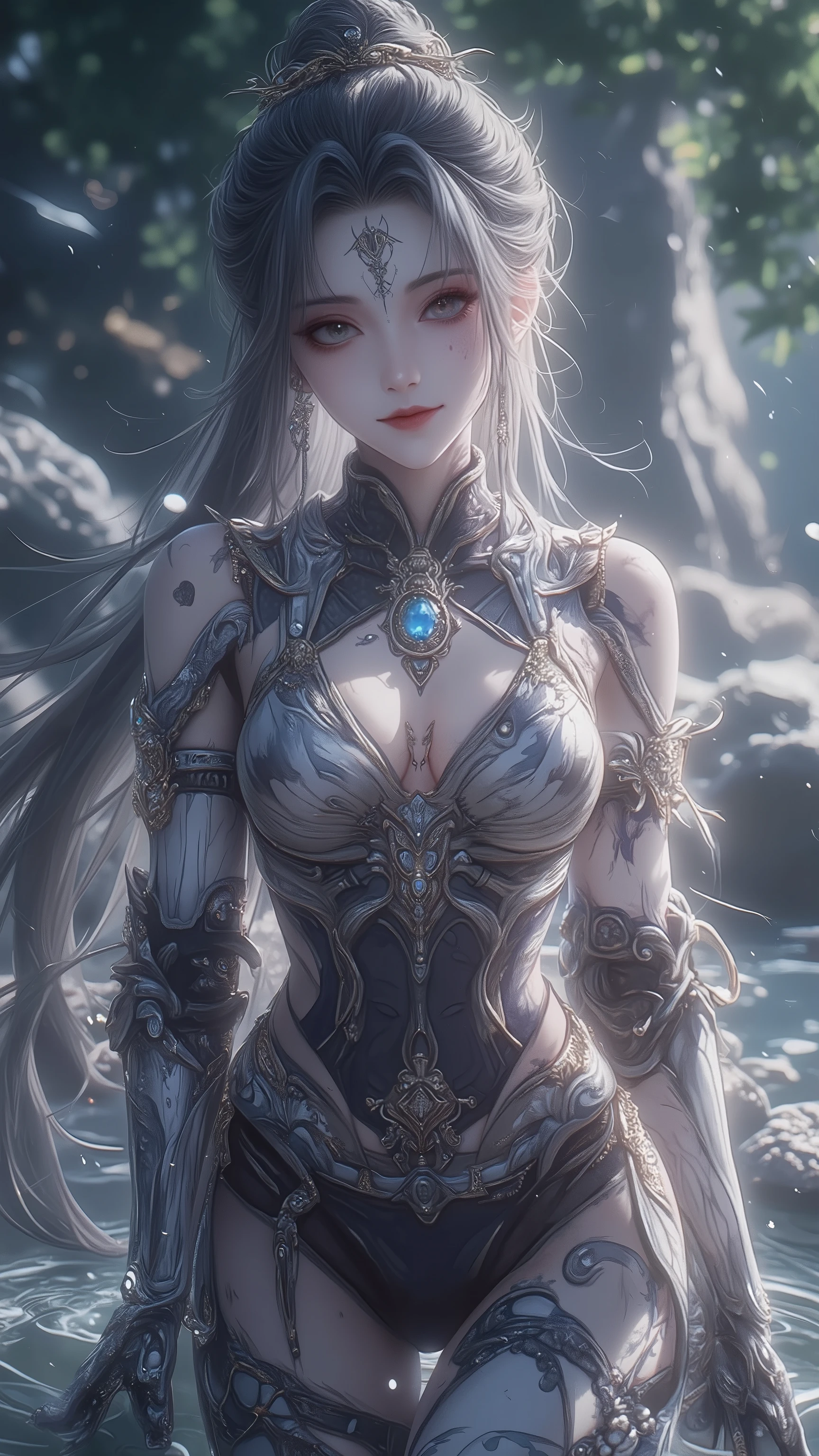 a close up of a woman in a corset and armor, stunning armor, fantasy woman, beautiful female knight, beautiful armor, of a beautiful female knight, detailed fantasy art, hyperdetailed fantasy character, armor girl, elegant cinematic fantasy art, pale black armor, fantasy warrior, very stylish fantasy armor, girl in knight armor, fantasy character, stunning character art, complex fantasy character