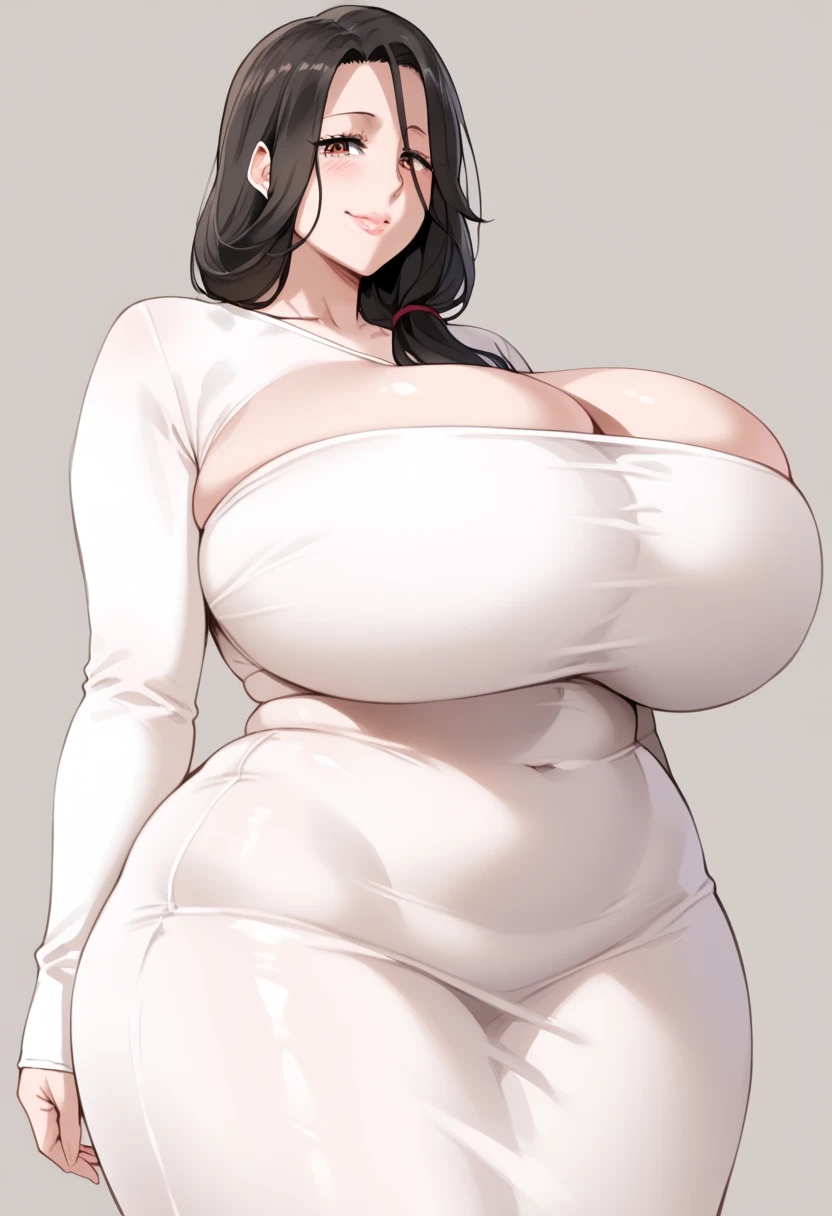 score_9, score_8_up, score_7_up, score_6_up, score_5_up, score_4_up, solo, sadako yamamura, ((gray skin)), ((thicc mature mom)), very long black hair, ((hair covering two eyes)), big thick full lips, ((pouted lips)), ((full body)), ((NSFW)), sexy, seductive, alluring, cute, (((gigantic breasts))), ((sagging breasts)), (((huge sagging pregnant belly))), big nipples, wide hips, thick thighs, huge ass, dark room