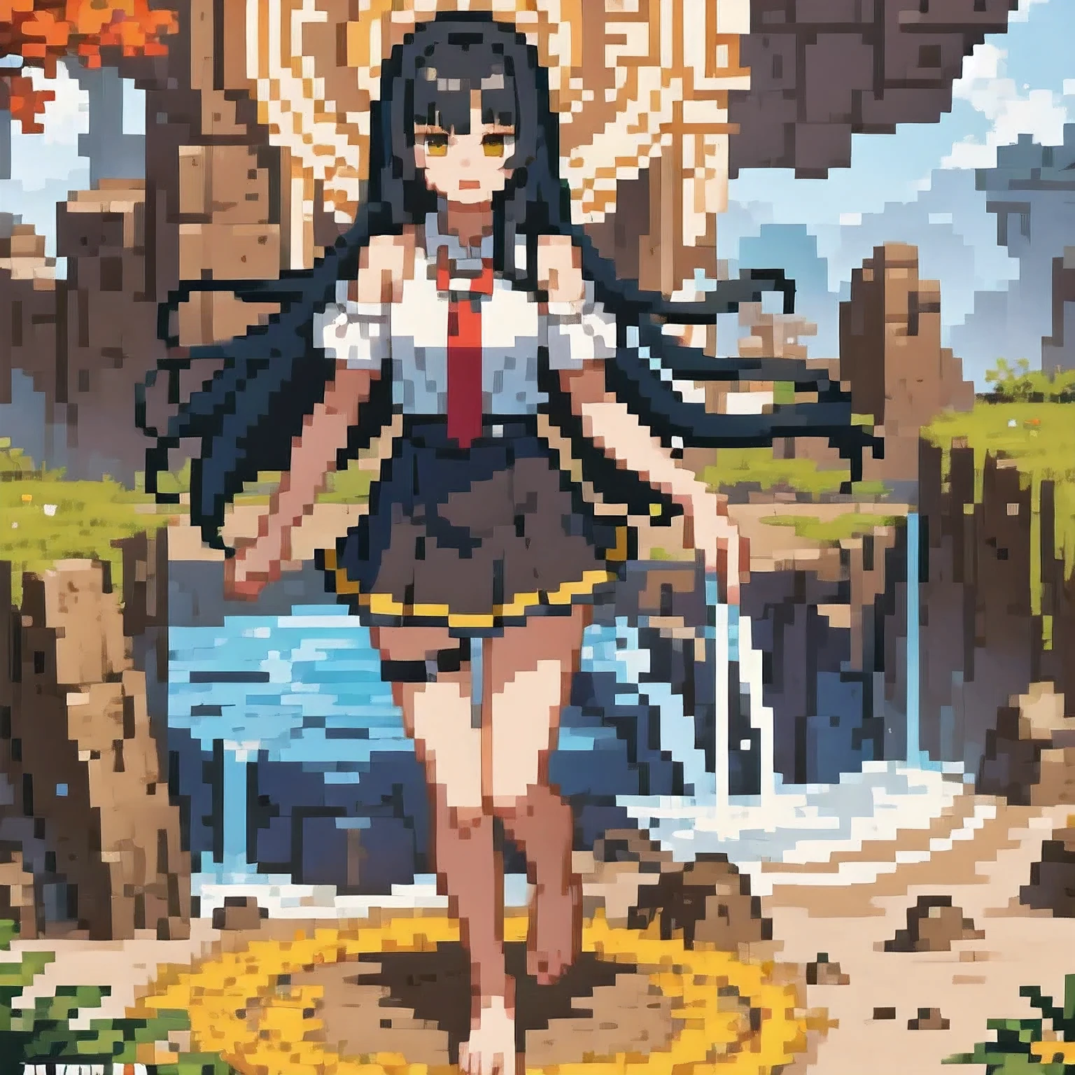 32 K(tmasterpiece,k hd,hyper H D,32 K)normal quality, jpeg artifacts, signature, watermark, extra fingers, fewer digits, extra limbs, extra arms,extra legs, malformed limbs, fused fingers, too many fingers, long neck, cross-eyed,mutated hands, polar lowres, bad body, bad proportions, gross proportions, text, error, missing fingers, missing arms, missing legs, extra digit, extra arms, extra leg, extra foot, ((repeating hair))Long flowing black hair,ponds,z ydink, a color, Asian people (Silly girl)