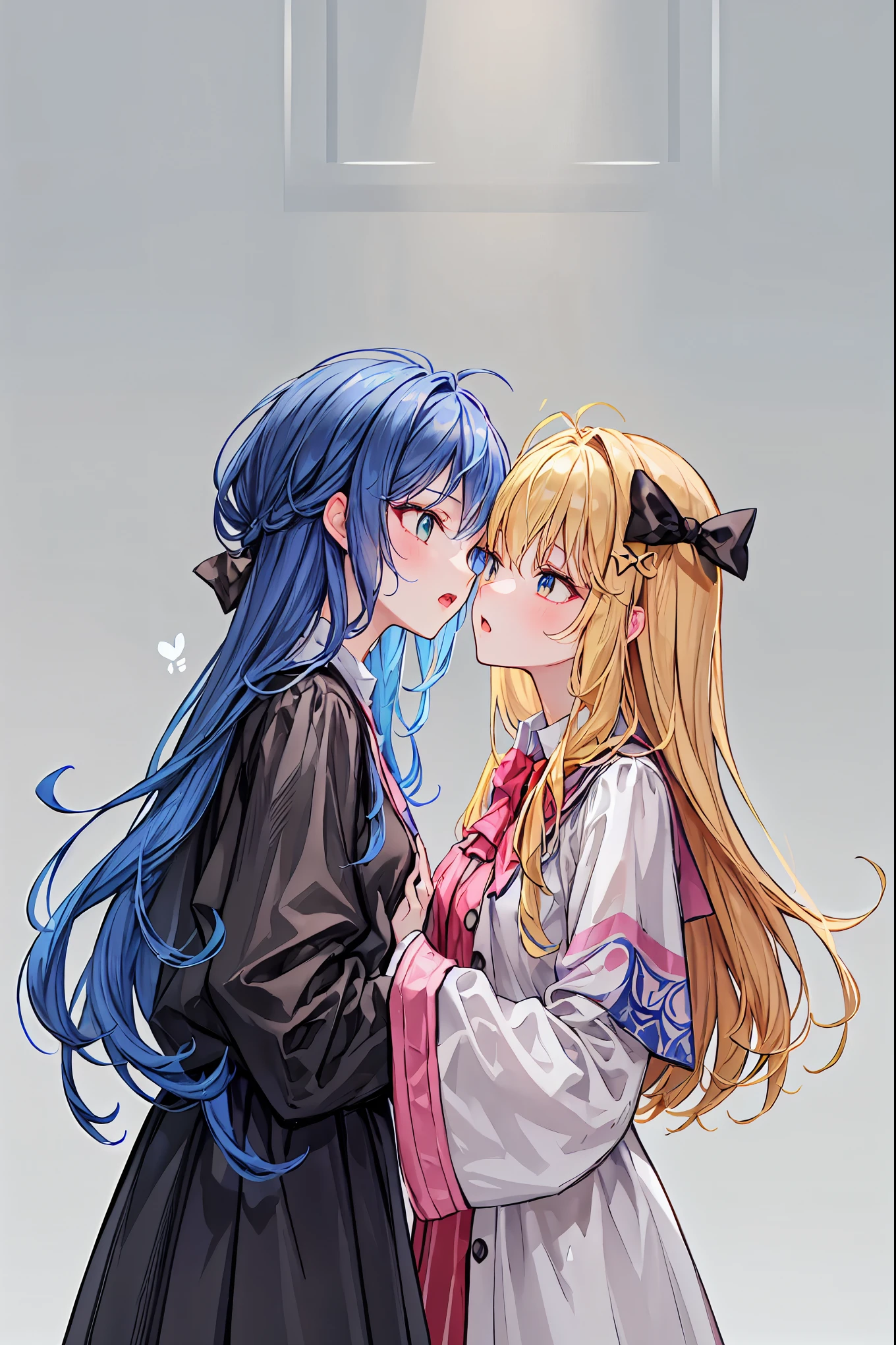 (( top quality)), ( highly detailed ), ( high definition CG synthesis 8K wallpaper), 高いly detailed, 高い-definition raw colbor photos, professional photography, Depth of Written Boundary, couple,1 person,Piercing blue eyes, sharp pupils,Brown spiky hair,He wears a black robe and pajamass, pajamas,An intimate hug with my red-eyed wife((The face of an 18 year old)),Hands2Books,Fingers5Books, Hair, shortcuts, unkempt hair with an opening,Short braided hair,Neat, slender beautiful woman, correct posture,Small chest, beautiful legs, enchanting gray-blue eyes shine like stars, droopy eyes , bright colors visible from the forehead, beautiful eyes,A delicate smile,Textured Skin, Best Quality at its Best , gentle and beautiful woman , anime style、