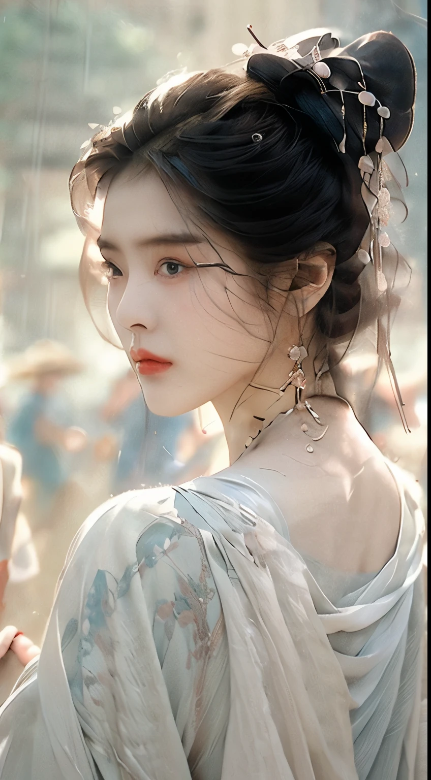 Best Quality, Masterpiece, Ultra High Resolution, (Realisticity: 1.4), Original Photo, 1girl, Pink Off-the-Shoulder, Cinematic Lighting