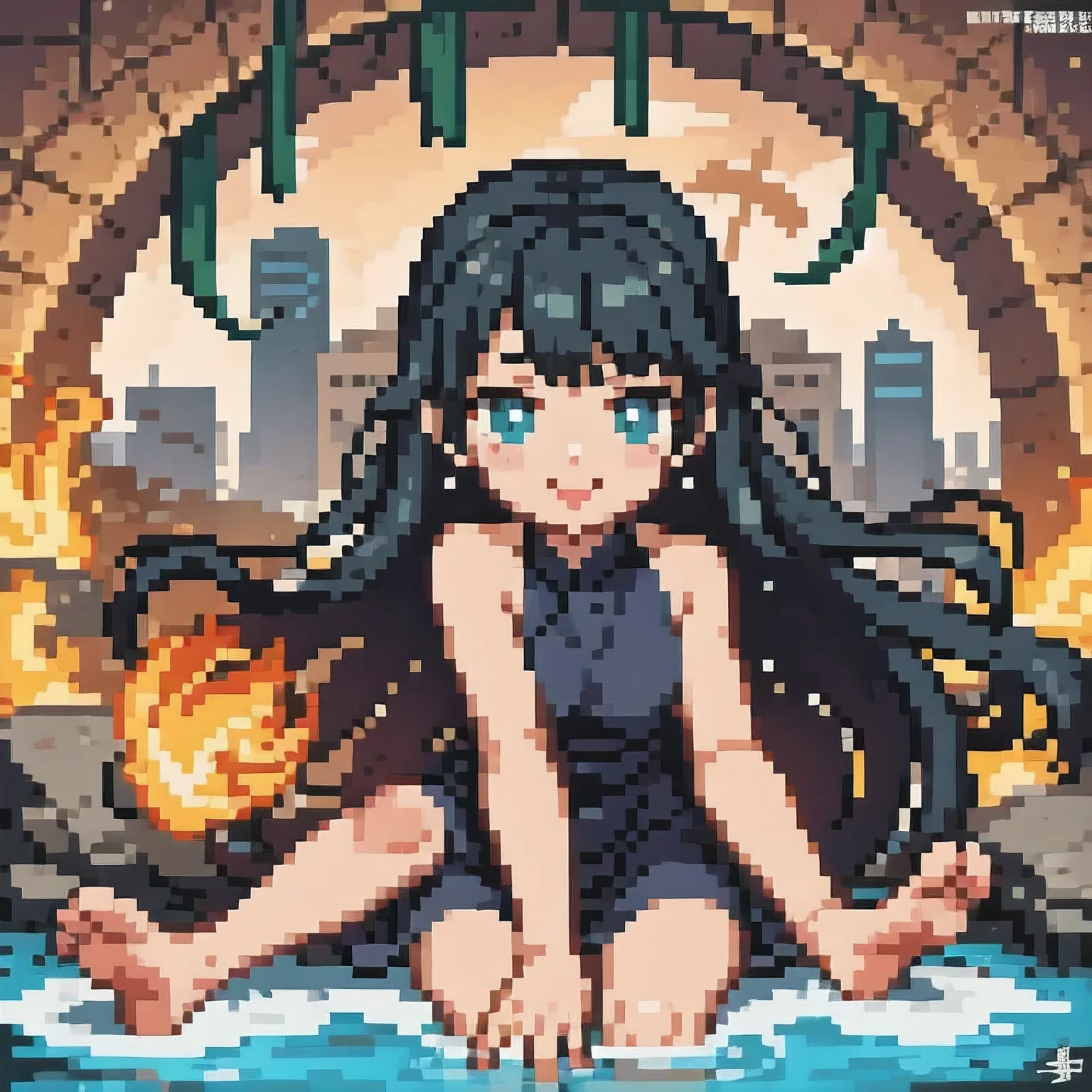 32 K(tmasterpiece,k hd,hyper H D,32 K)normal quality, jpeg artifacts, signature, watermark, extra fingers, fewer digits, extra limbs, extra arms,extra legs, malformed limbs, fused fingers, too many fingers, long neck, cross-eyed,mutated hands, polar lowres, bad body, bad proportions, gross proportions, text, error, missing fingers, missing arms, missing legs, extra digit, extra arms, extra leg, extra foot, ((repeating hair))Long flowing black hair,ponds,z ydink, a color, Asian people (Silly girl)