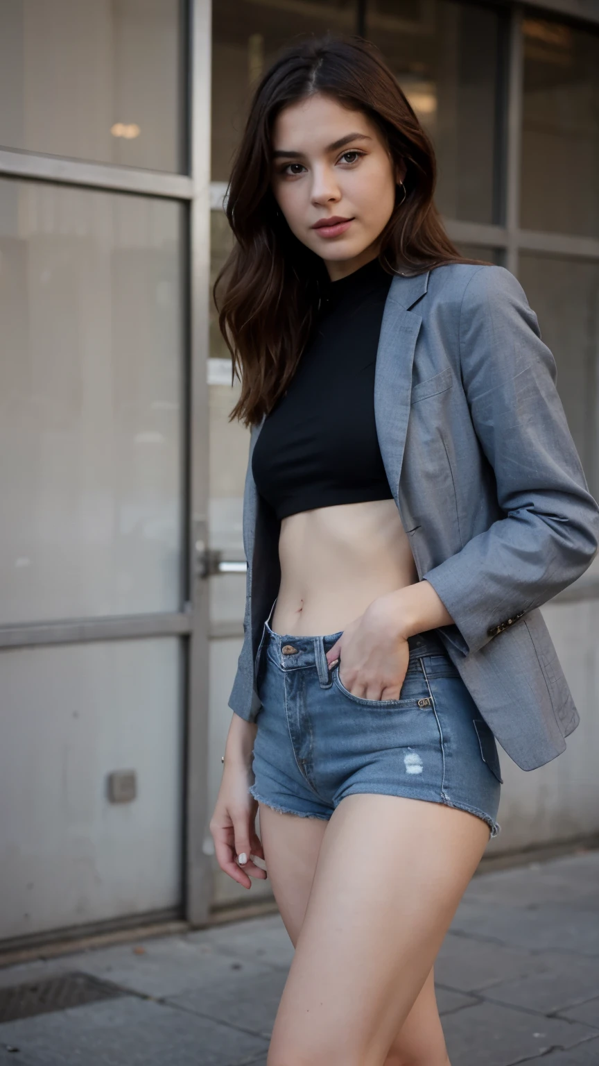 Outfit femenino con piernas gruesas