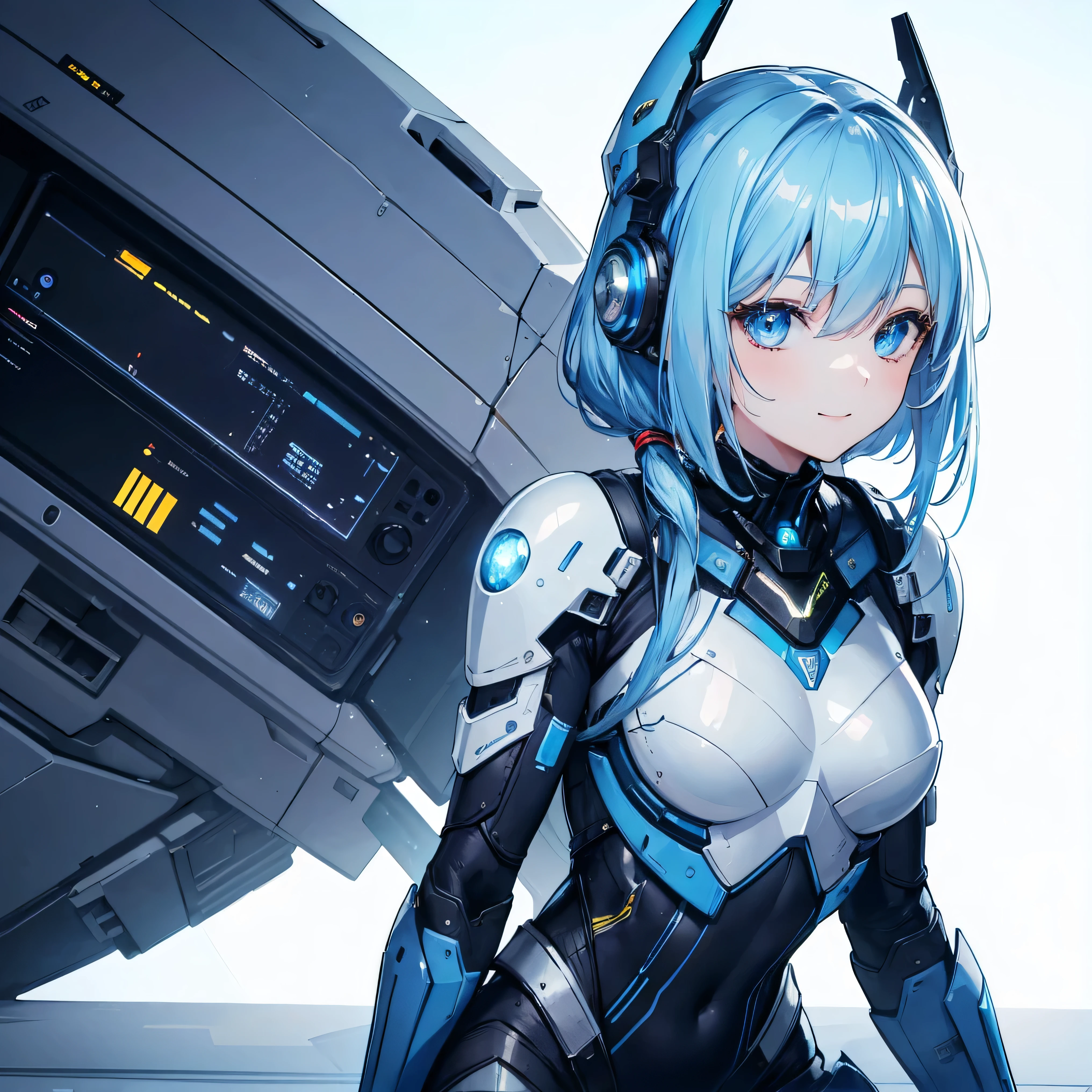 8K, Highest quality, (real:1.4), Original photo, 1 girl, Asari Hair, Biological Amplifier, refined armor, posture: Peace talks between warring factions, smart blue eyes
