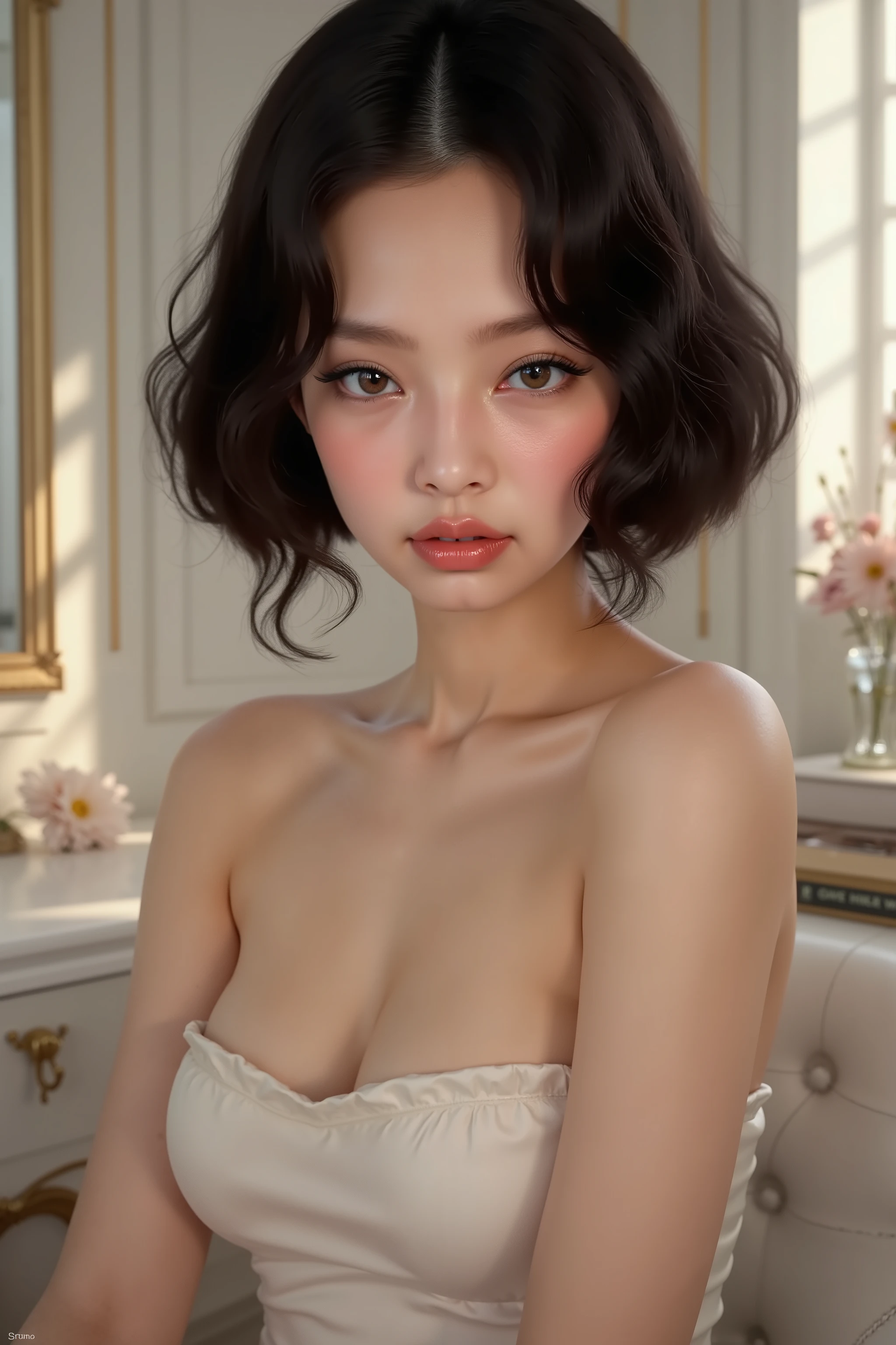 Beautiful japanese woman with short hair and giant tits , jennie kim,