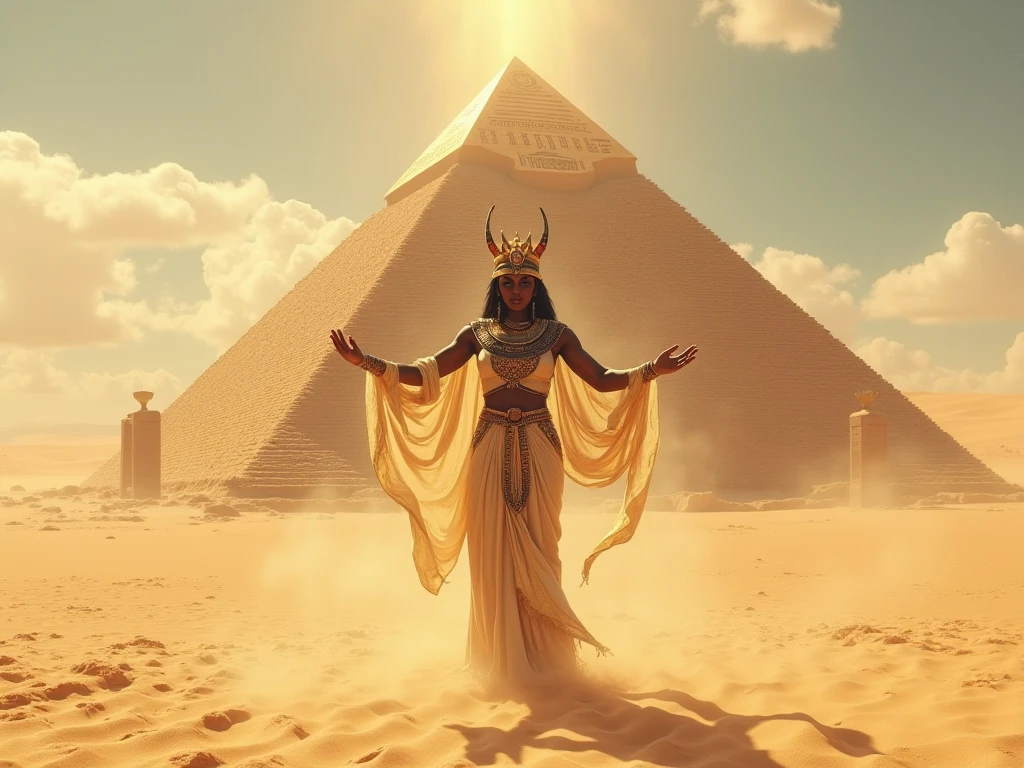 Pharaoh on the top of pyramids of gizza . On the summit. Looking at sky. Looking at the sky 90 degrees