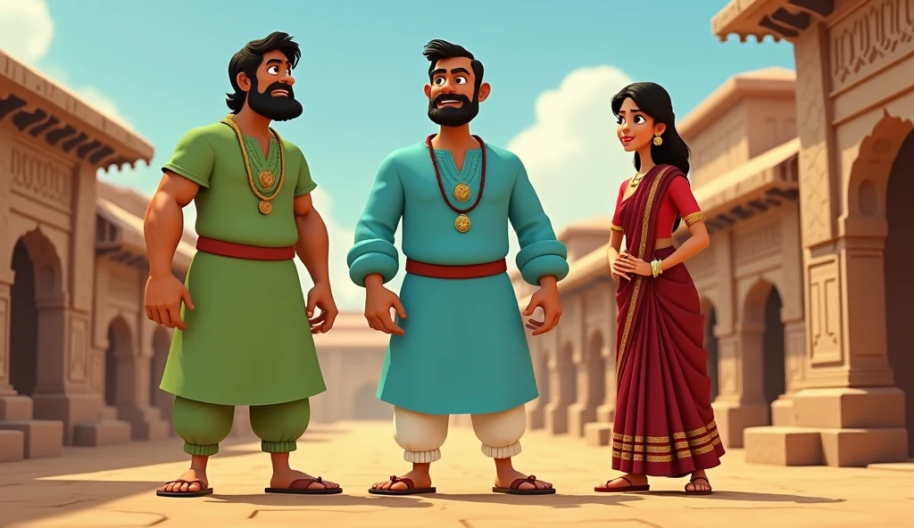 Generate in cinemetic 3d cartoon**Analyze the role of experienced veterans in shaping the outcome of a major project or initiative in a professional setting.**in Mahabharat time pictures