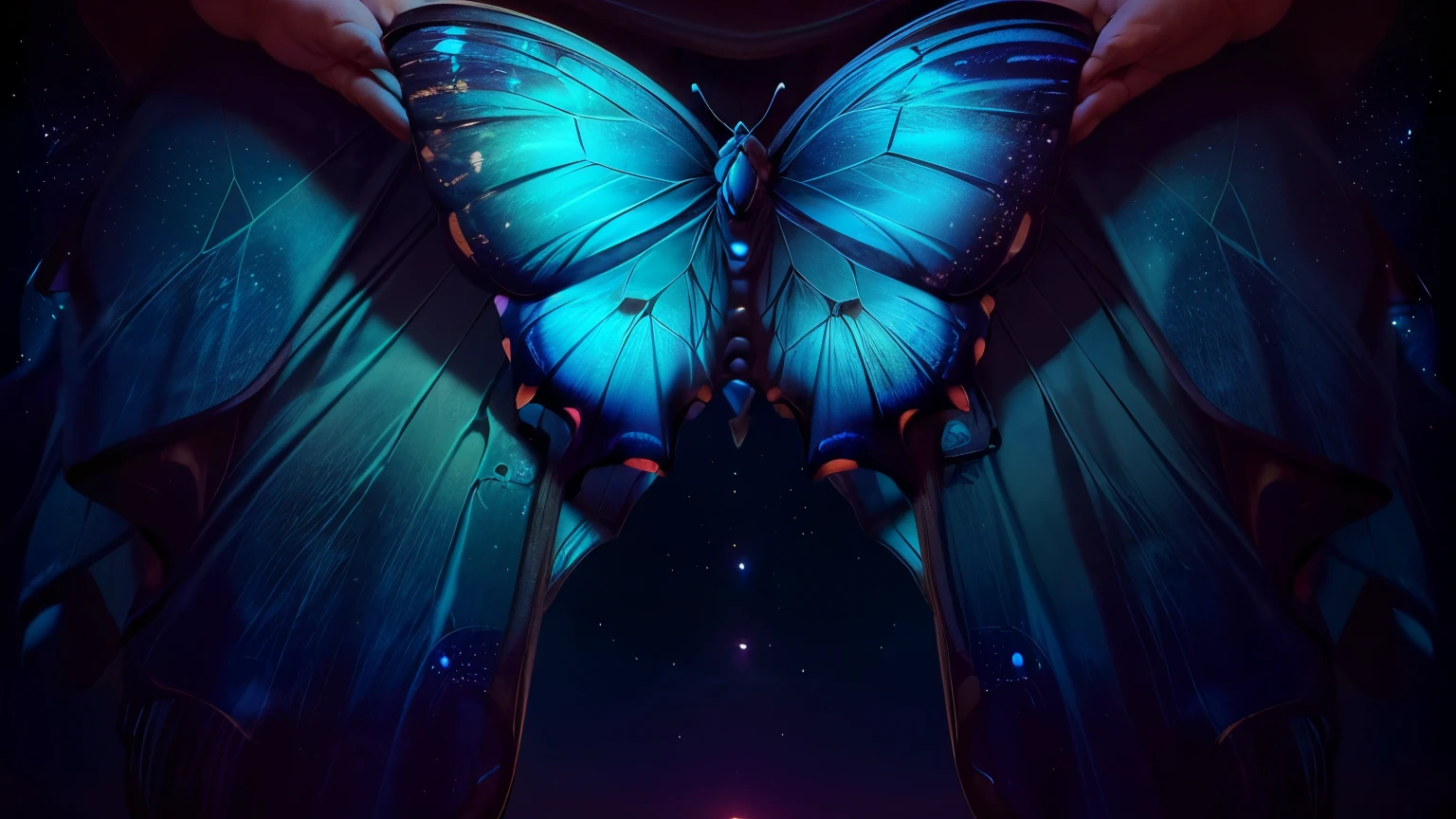 超 high definition,  high definition,  high quality , Spectacular Scenery ,((息をのむような美しい Milky Way銀河))),((( large groups of cobalt blue morpho butterflies flying above the water)). shot with a fisheye lens ,((( mystical atmosphere ))), Beautiful Sunset , Majestic Atmosphere, Milky Way, star, star屑,   Milky Way, 流star, ((( people in Manfu))), Beautiful Sunset , Bioluminescent flowers and trees at the bottom of the valley々Covered in, 
