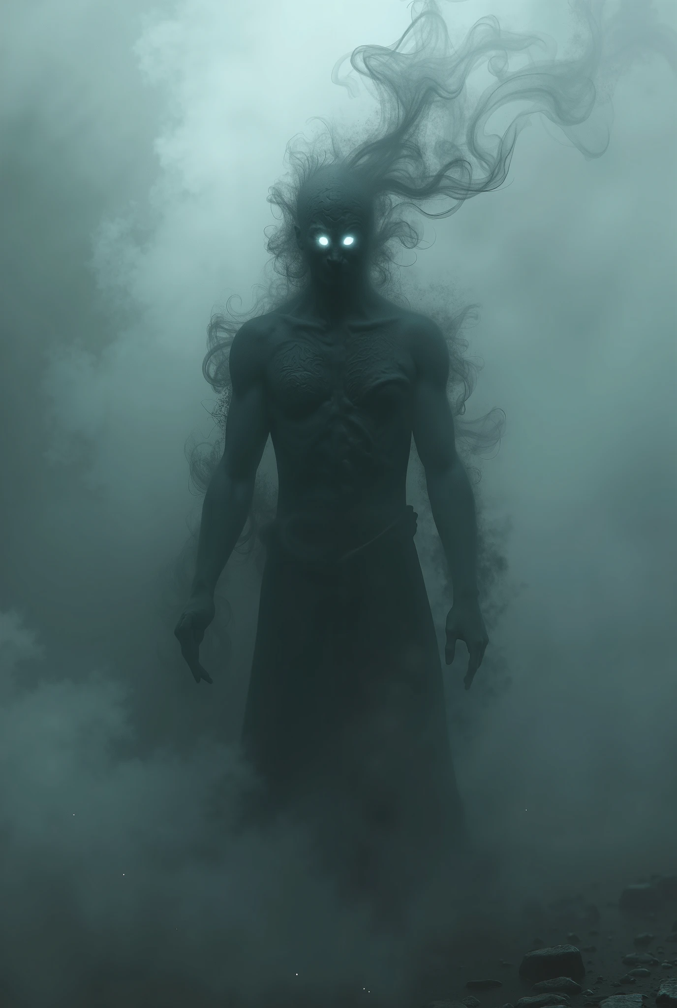 Smoke man with one eye 