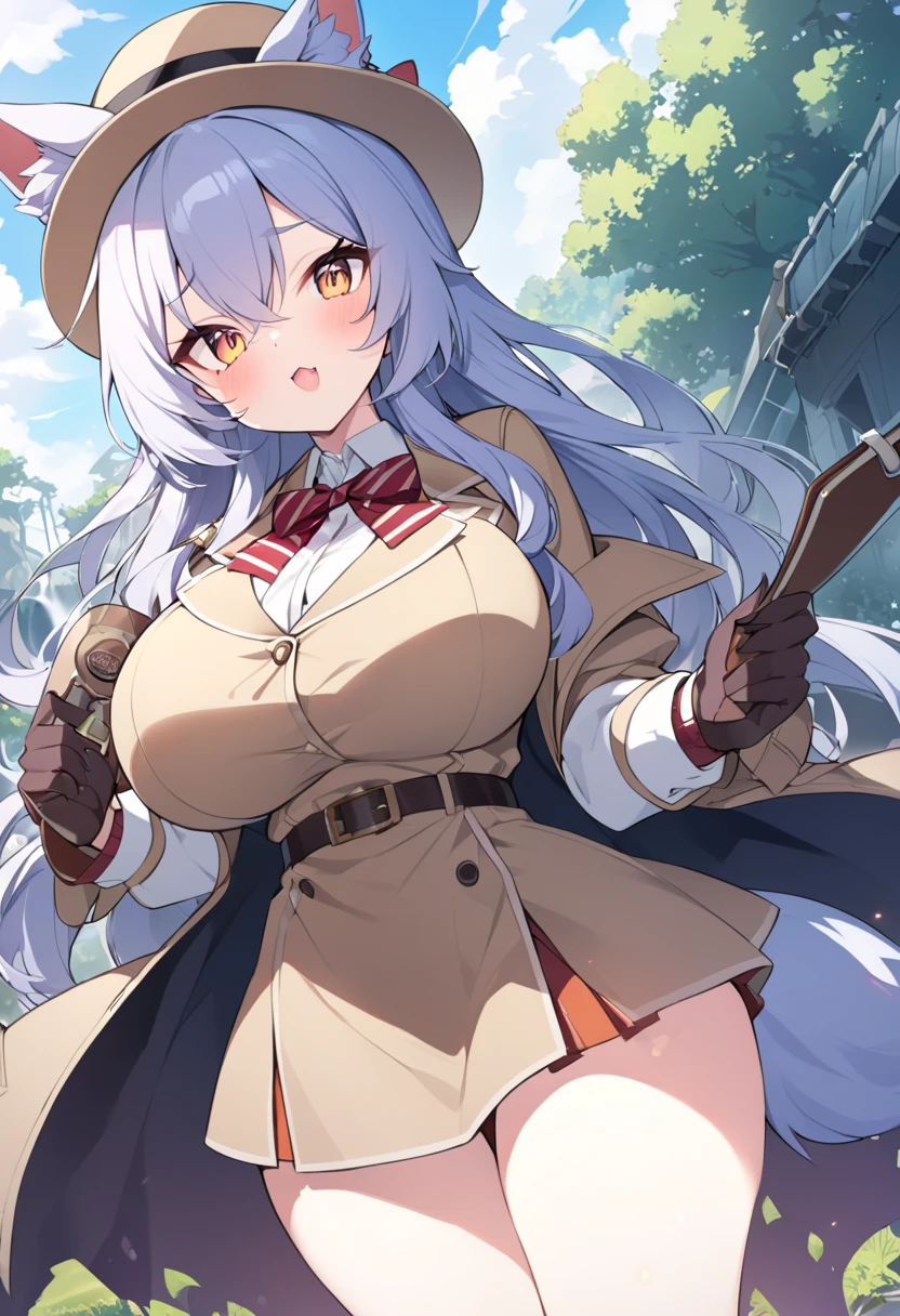 (girl tanned elf:1.1), (solo), (huge tits), (short silver hair twintails), (white crop top), (brown skirt:1.1), (long white socks), (brown boots:1.1), (fire emblem pixel art style:1.0)