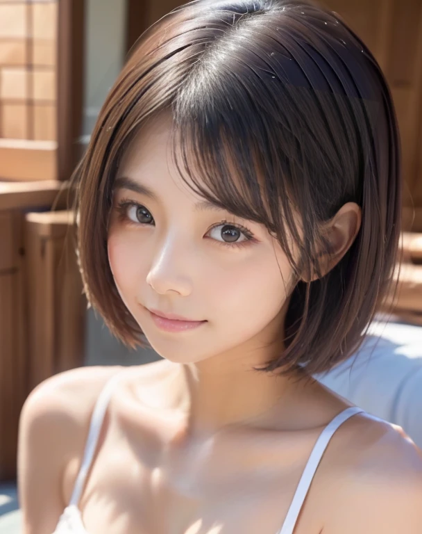 One Girl, (beautiful girl, Delicate girl:1.3), (16 years old:1.3),
break, (Naked:1.2),
break, (Small waterfall background:1.2),
break, smile, Very beautiful eyes, (Symmetrical eyes:1.3),
break, (Big Breasts:1.3), Brown eyes, Parted bangs, Brown bob cut hair, Round face, cute,
break, (Eye and facial details:1.0),
break, (masterpiece, Highest quality, Very detailed, Detailed face, 8k)