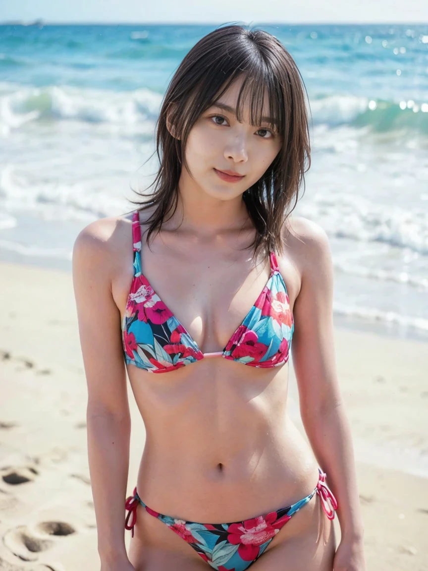 Hip bikini image of a beautiful woman resembling the gravure idol Ikumi Hisamatsu.