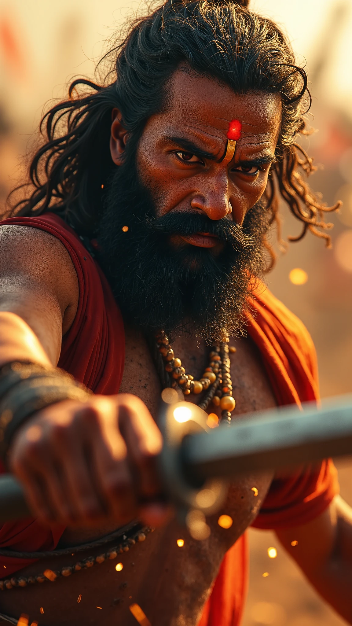 Indian men worrier half picture