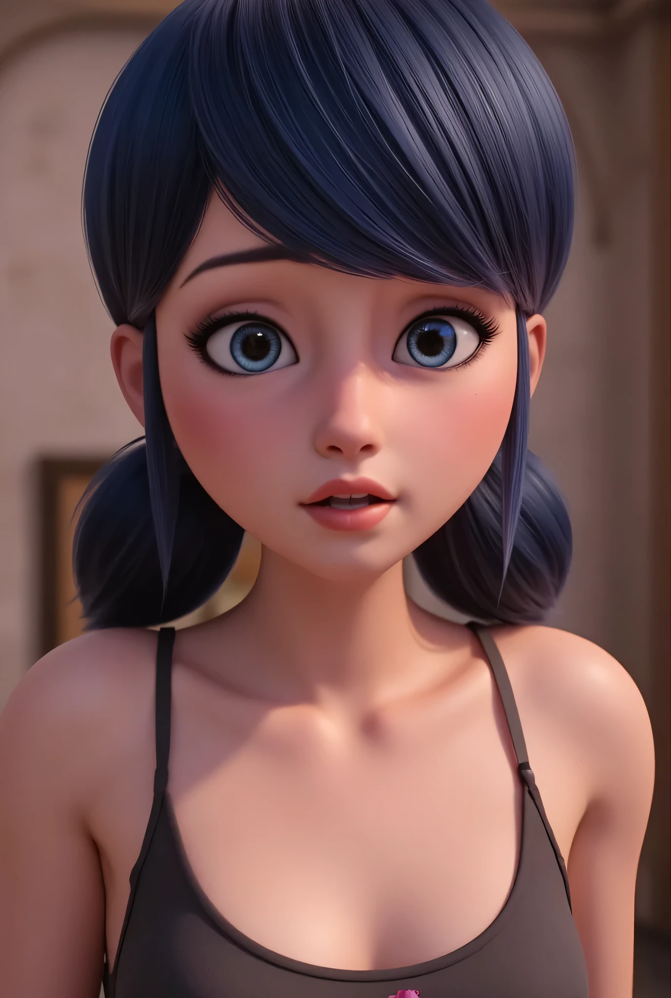 1girl, Solo, High Resolution, Masterpiece, Anatomically Correct, Accurate, Best Quality, real life style, black hair, blue eyes
