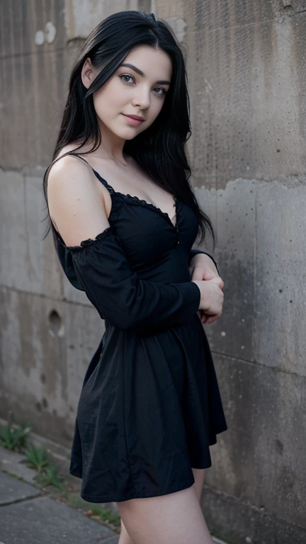 ((best quality)), ((masterpiece)), (detailed), perfect face, Imagine an anime drawing of a mesmerizing gothic female with dark purple hair cascading down her shoulders, her lips painted a rich shade of dark plum. She stands on a bridge shrouded in mist, her dark dress flowing gracefully around her. Use a dramatic, stormy backdrop to emphasize her enigmatic charm