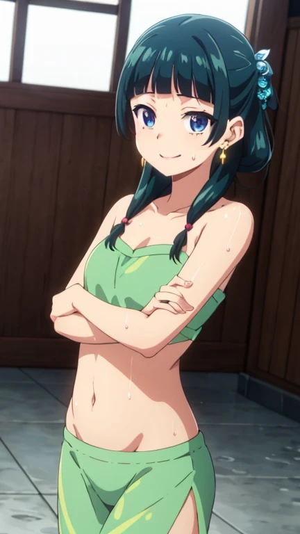 The situation is lying about sex.. and open the legs. lying down having sex in the vagina. Vagina and female genitals.All in all,Dark green hair,blue eyes,hair accessories, bun, earring,earring,Gold Necklace、red eyeshadow((Very realistic shading, table top, very detailed, realistic)),chest, tits, chestเล็ก,sexual intercourse,cute,titsสวย,bottom,oral sex,use of mouth