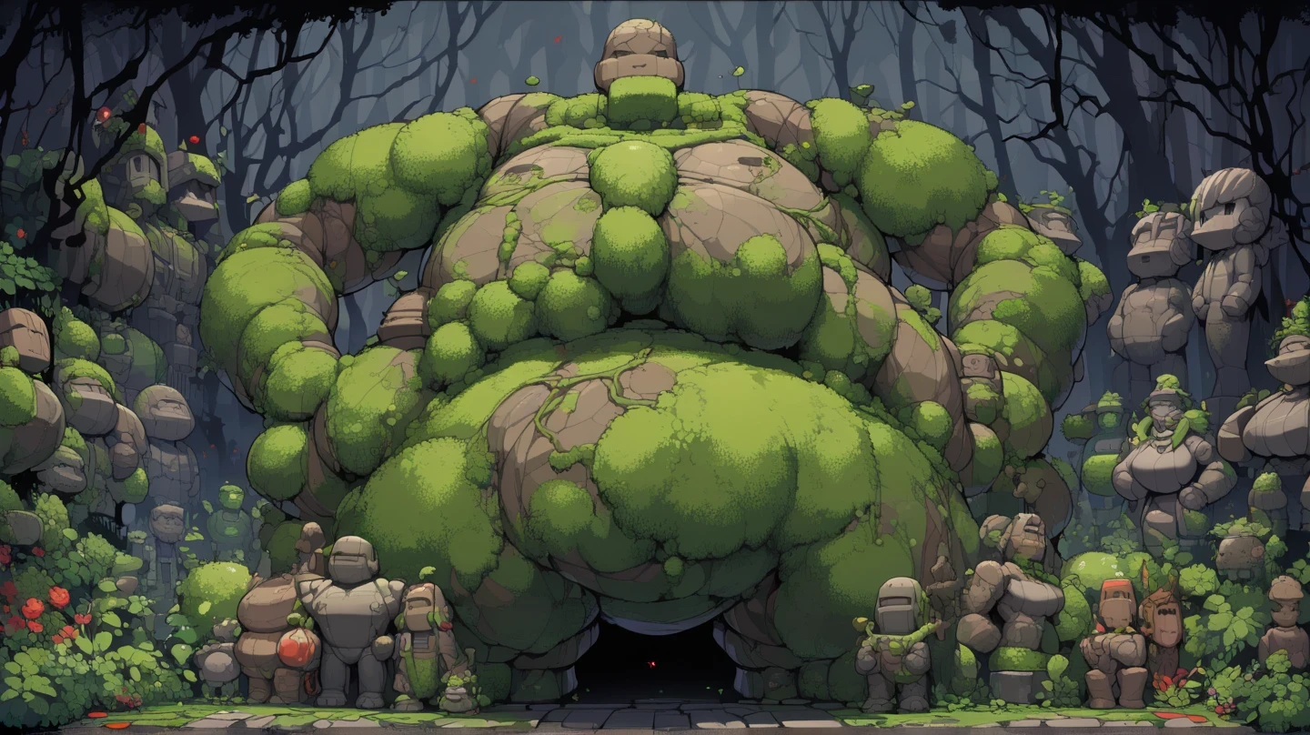 Retro video game style, pixelated, vibrant colors, 8-bit characters, blocky shapes, sharp lines, detailed shading, classic gaming vibe, nostalgic atmosphere, classic arcade games. Masterpiece:1.2, ultra-detailed, illustration style. 2Dvideo game texture, (dark fantasy)
game tiles, tileable texture
Very detailed texture
stone texture, 4K seamless forest texture, , jungle texture.
(magical dreadful garden:1.7) ((bushes and vines)) ((garden:1.1)) (purpluish theme)
((dark light)) ((dark evil atmosphere, dark:1.4)) ((lots of dead trees and roots:1.0) (a huge giant humanoid statues covered in moss:1.8)
(front view:1.4), (outdoors:1.5) (close up:1.2) ((full of evil snakes and cobras:1.0)