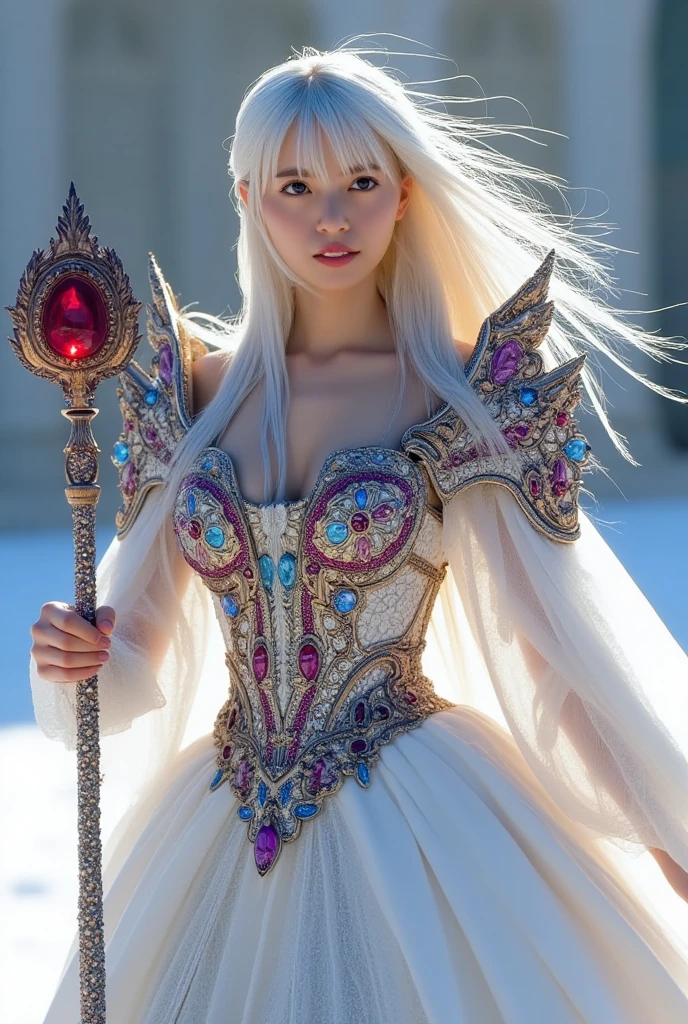 ((best quality, masterpiece)),
hybrid of human and moon fairy. She has pale skin, decorated with glowing moon symbols. She has long, silver hair, that glow in the dark. Lunatic has the ability to control moonlight and create protective shields from the lunar energy field.