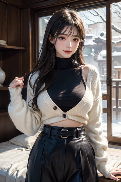 (random porn pose),(Thin type:1.8),(big breasts),(random hairstyle),(Highest image quality,(8k),ultra-realistic,best quality, high quality, high definition, high quality texture,high detail,beautiful detailed,fine detailed,extremely detailed cg,detailed texture,a realistic representation of the face,masterpiece,Sense of presence),sweater,tight mini skirt,stockings,Engineer boot