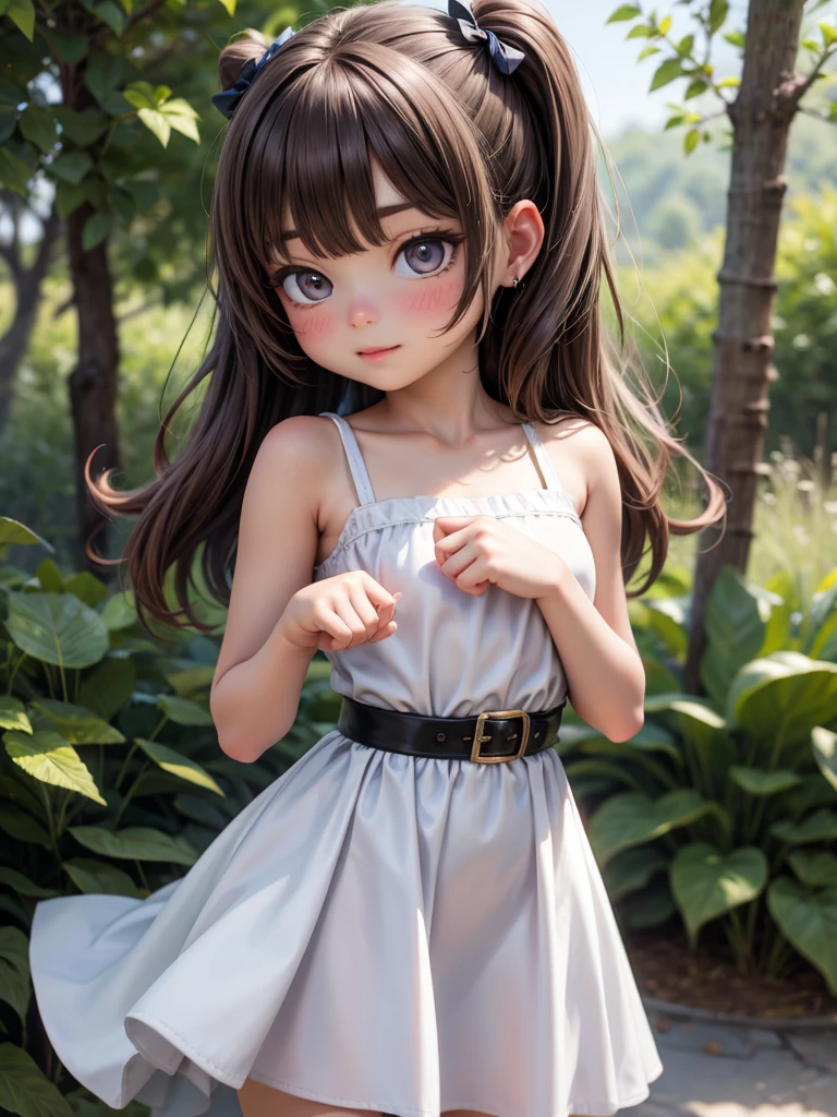 ((6year old girl:1.5)), 1 girl, Lori, Petite girl, FULL ANATOMY, Whole body, child's body, child, Super Cute, girl, Little Girl, Beautiful Girl, beautiful shining body, Bangs,Brown hair,high eyes,(aquamarine eyess), drooping eyes, Petite,tall eyes, beautiful girl with fine details, beautiful and delicate eyes, Detailed face, Beautiful eyes, beautiful shining body, Smiles, Happiness,
Whole body angle, alps, Shepherd's daughter, Mountain Girl, plein air, alpine meadow,White Dress、a straw fedora hat、
Natural light,((Realism: 1.2)), dynamic far view shot,Cinematic lighting, Perfect composition, by sumic.Has a small, ultra-detailliert, Official art, masutepiece, (Best Quality:1.3), Reflectors, the Extremely Detailed CG Unity 8K Wallpapers, Detailed background, masutepiece, Best Quality, (masutepiece), (Best Quality:1.4), (超A high resolution:1.2), (hyper realisitic:1.4), (Photorealistic:1.2), Best Quality, High quality, hight resolution, Detail Enhancement,