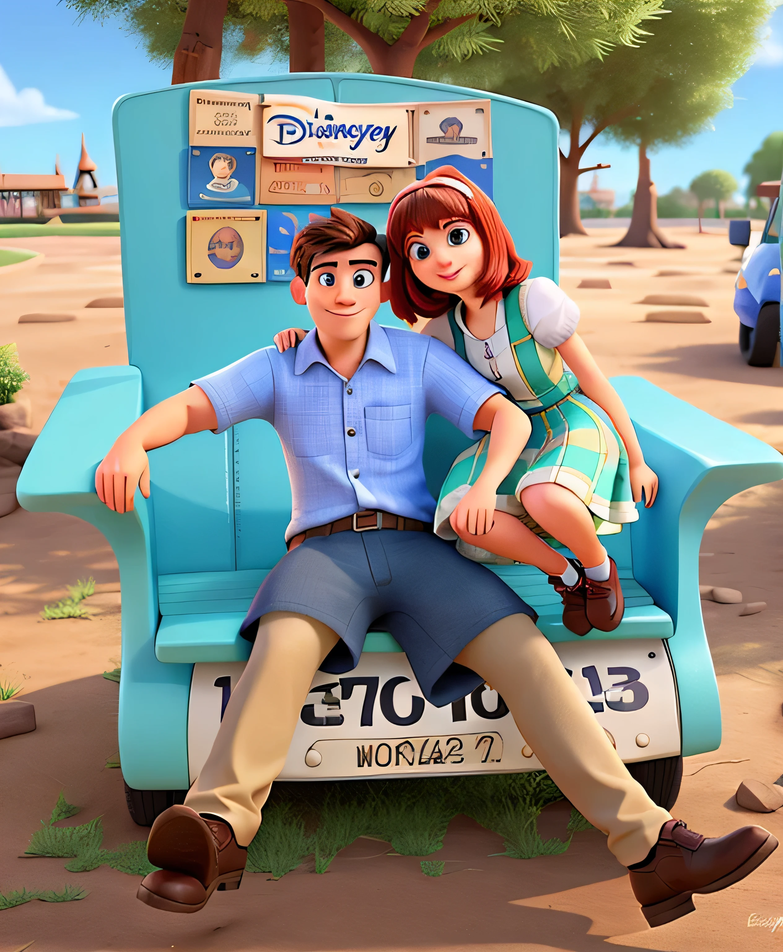 casal no estilo disney pixar, alta qualidade, melhor qualidade