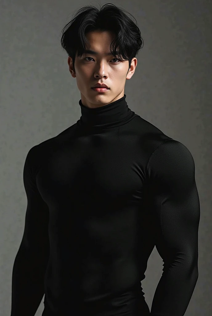 김태형 28 years old he's gay he love masturbation he is wearing black tight turtleneck
he is muscular he has an erection. handsome
