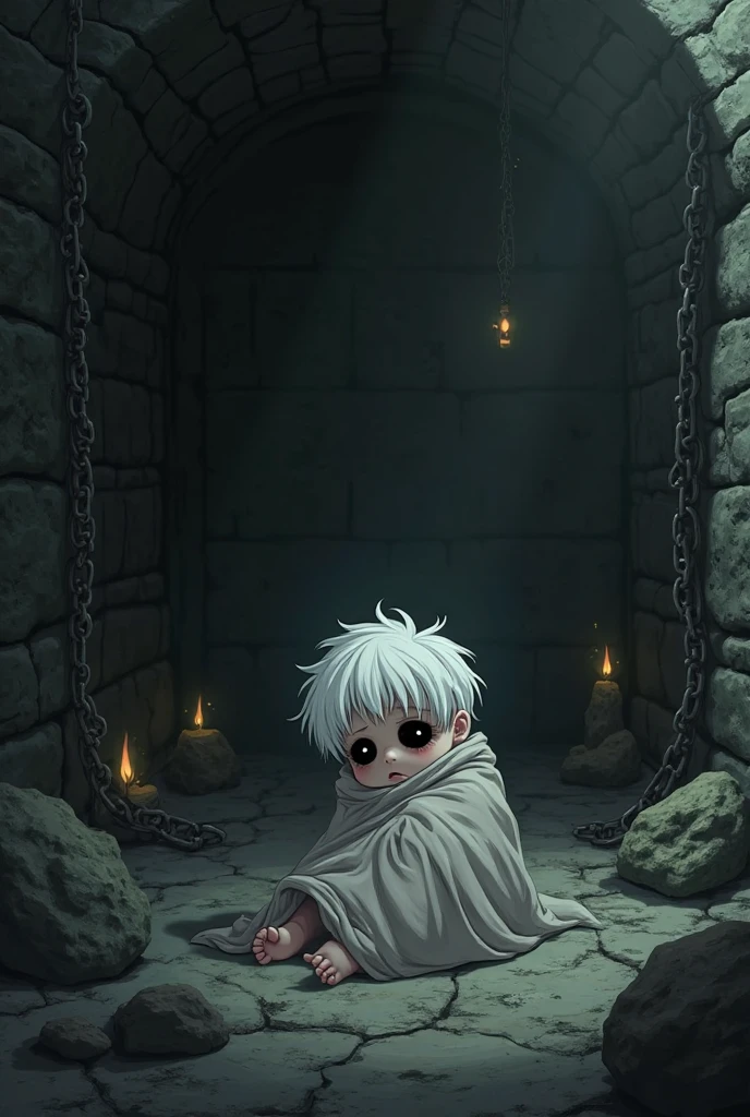 Naked albino shota being milked