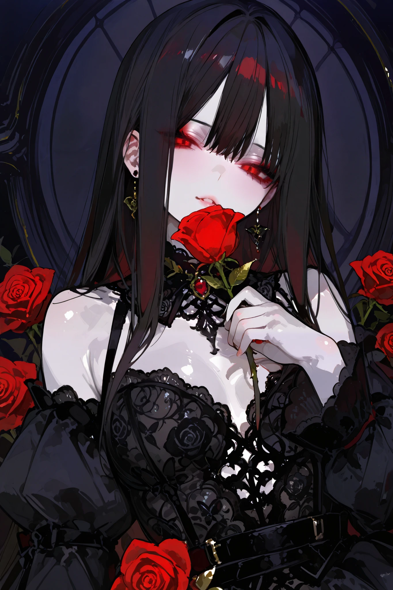 coffin、Coffin lid、Vampire girl in a coffin