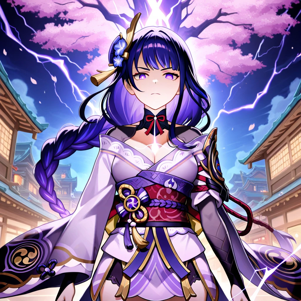 Raiden_shogun is pulling a blade from her chest